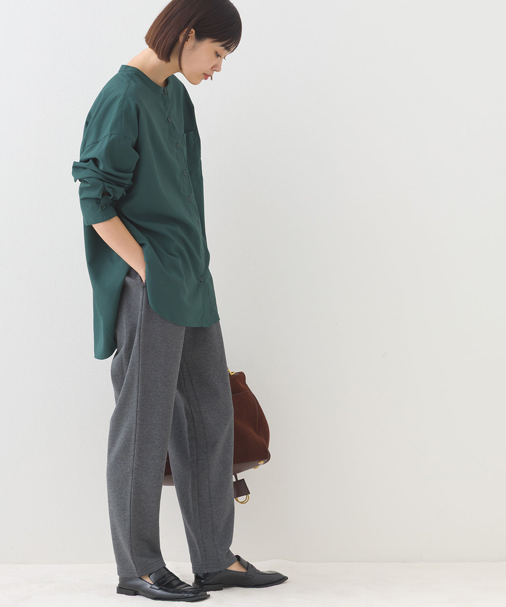 【OMNES】テックコットンバンドカラー長袖シャツ【253W427OMN069】