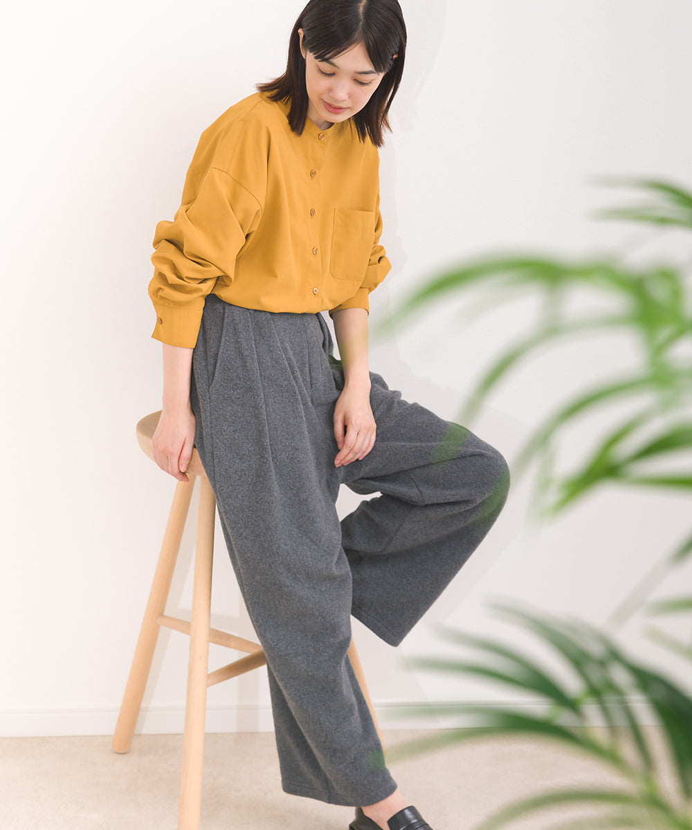 【OMNES】テックコットンバンドカラー長袖シャツ【253W427OMN069】