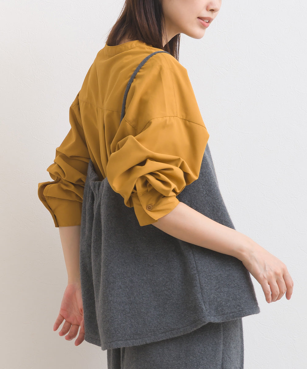 【OMNES】テックコットンバンドカラー長袖シャツ【253W427OMN069】