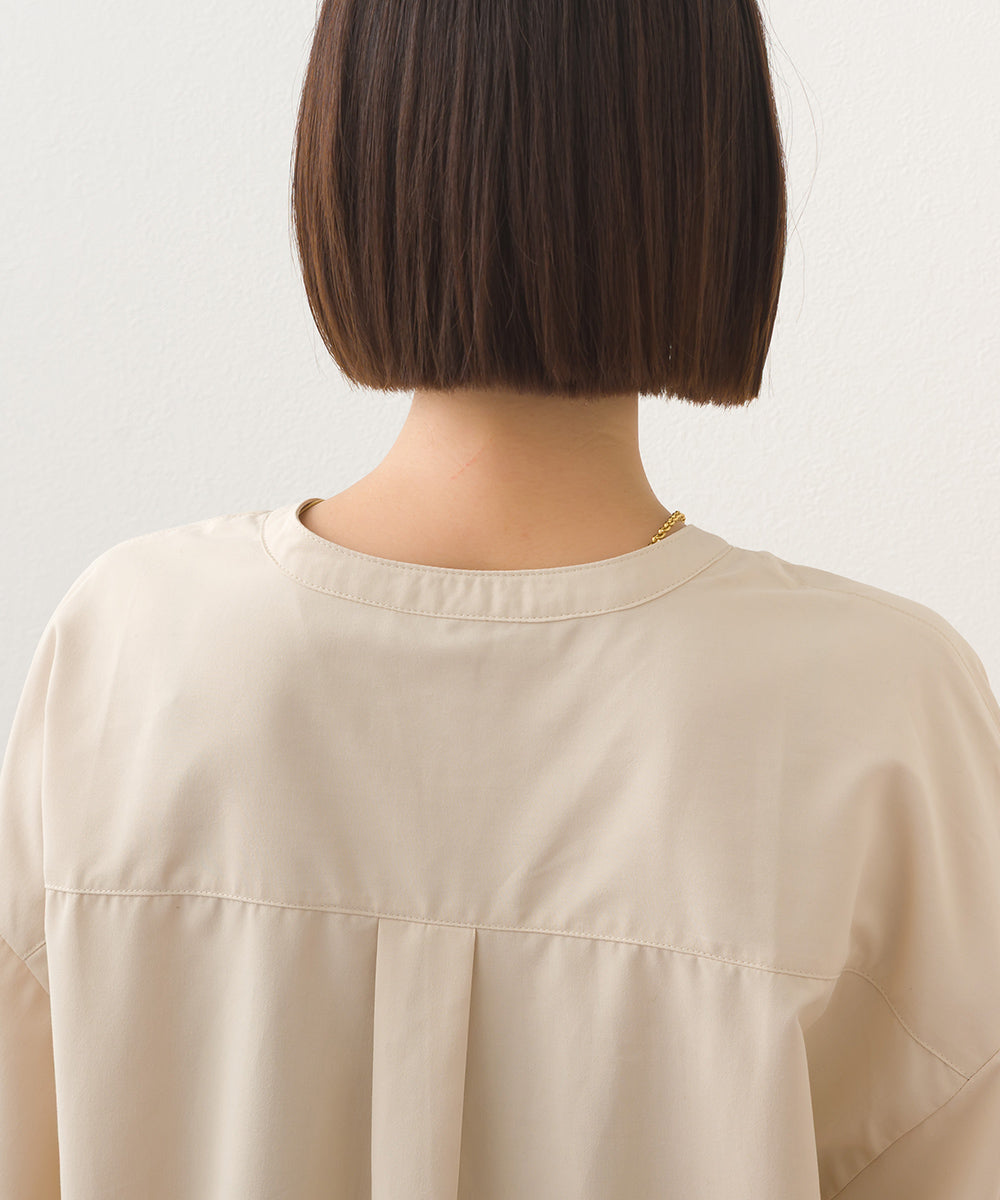 【OMNES】テックコットンバンドカラー長袖シャツ【253W427OMN069】