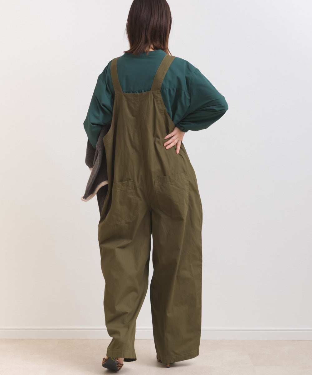 【OMNES】テックコットンスキッパーデザイン9分袖フリルシャツブラウス【253W427OMN072】