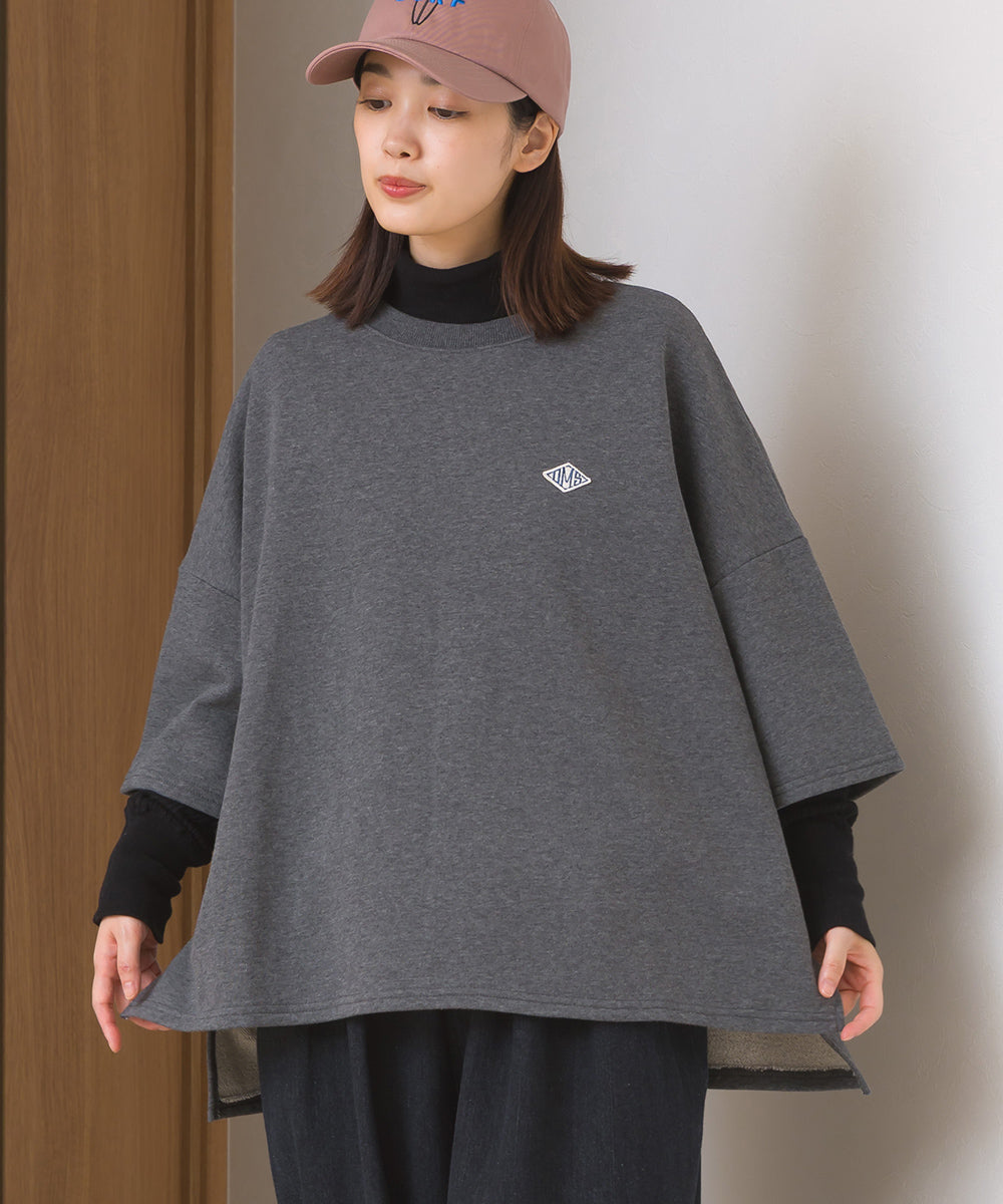 【OMNES】テック裏毛オーバーサイズスウェット5分袖プルオーバー【253W427OMN075】