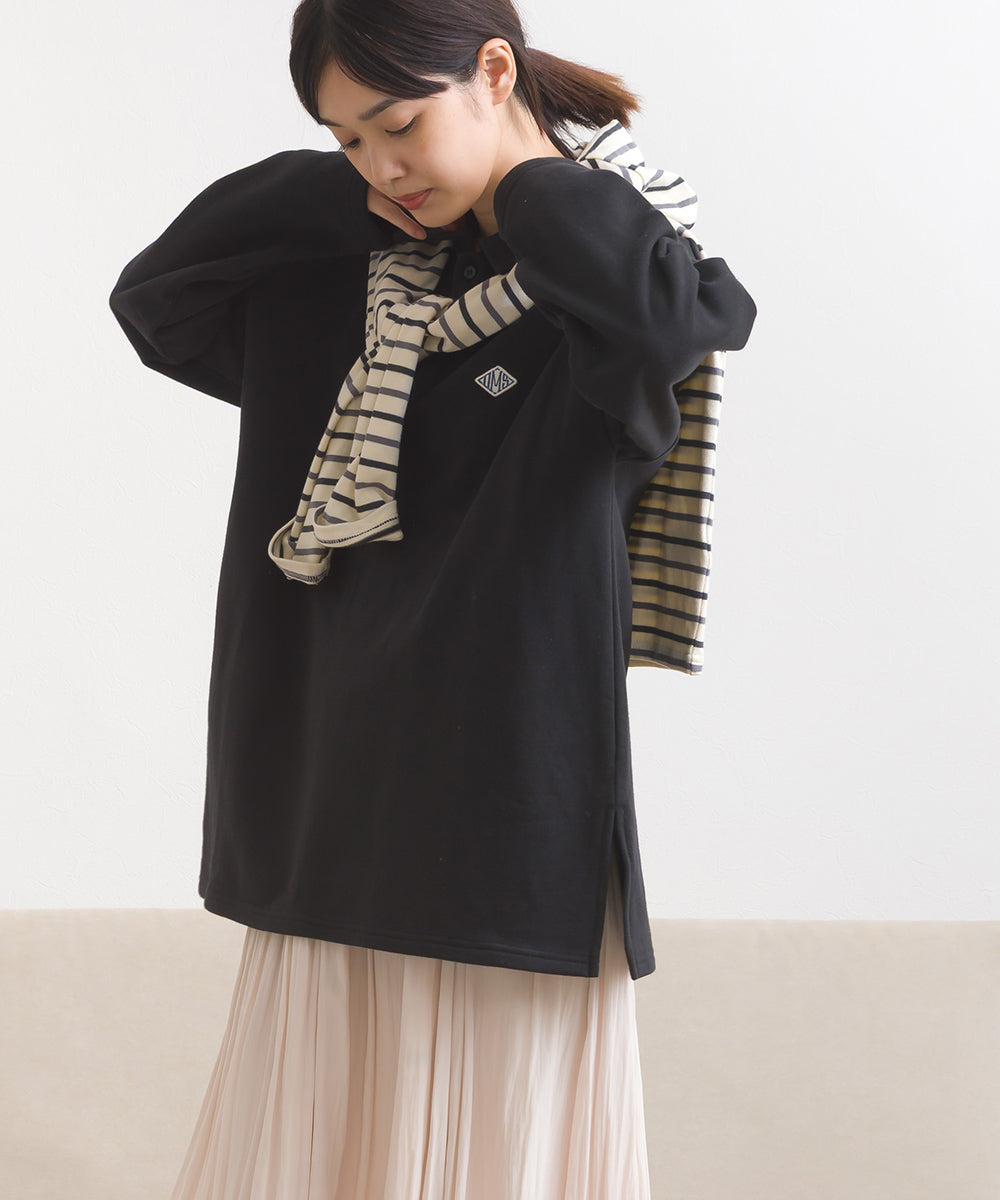 【OMNES】テック裏毛ポロスウェット長袖プルオーバー【253W427OMN076】