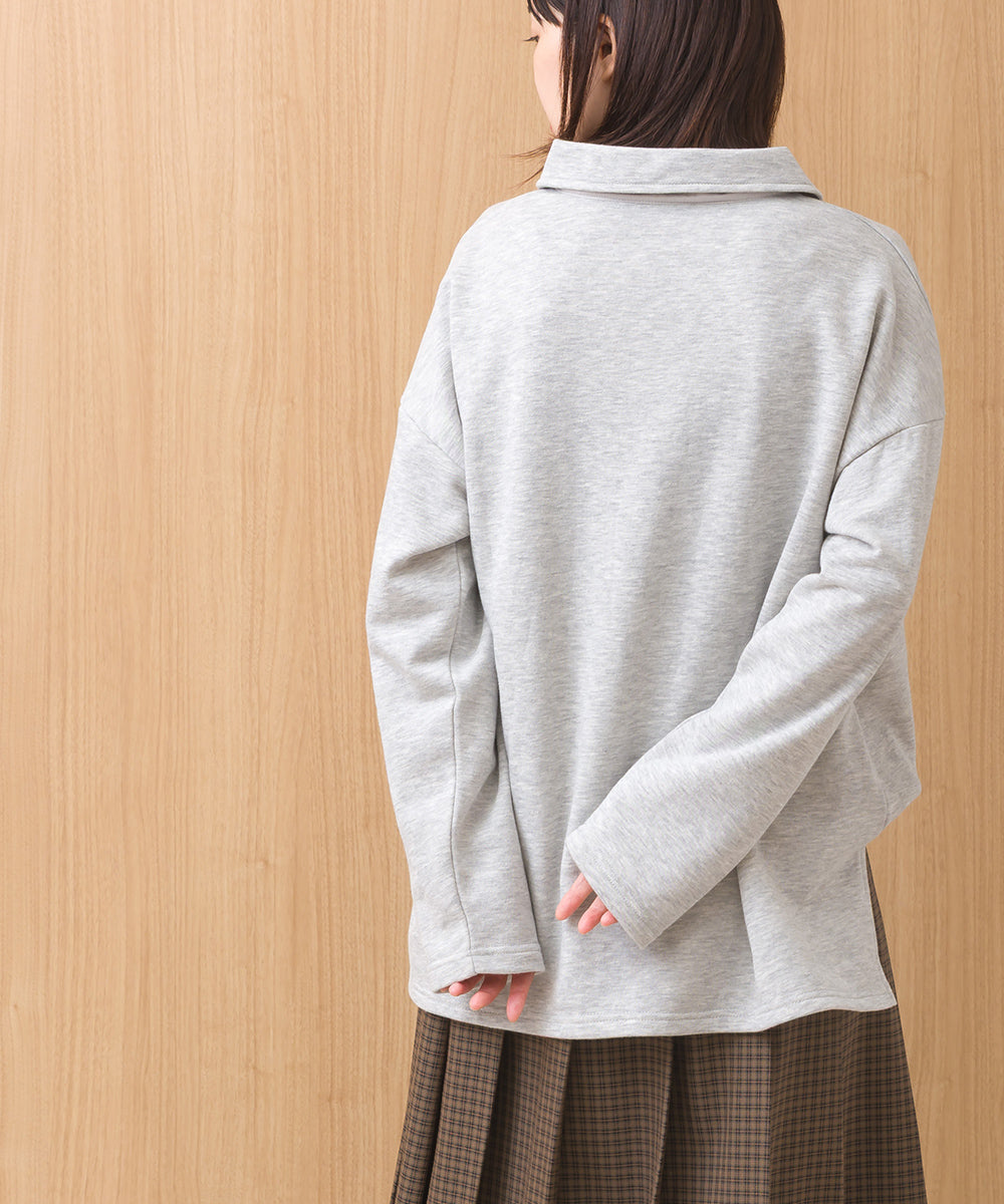 【OMNES】テック裏毛ポロスウェット長袖プルオーバー【253W427OMN076】