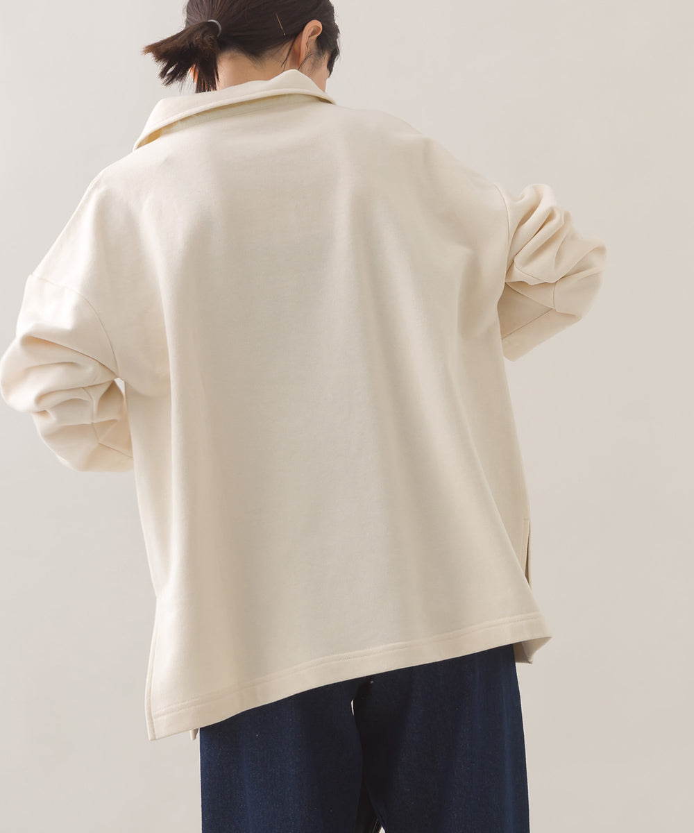 【OMNES】テック裏毛ポロスウェット長袖プルオーバー【253W427OMN076】