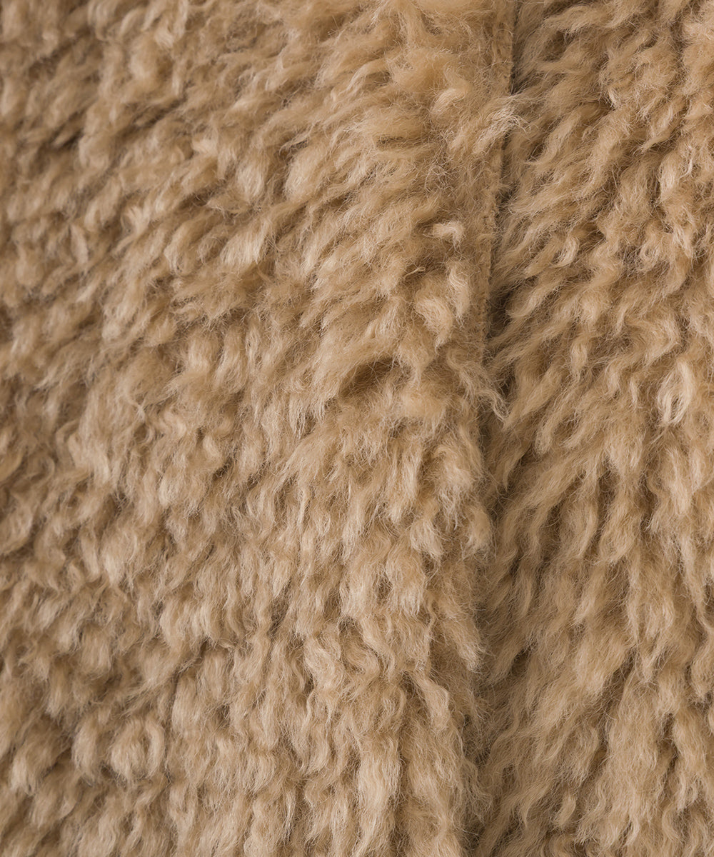 【OMNES】ノーカラープードルファーロングジレベスト【253W436OMN091】