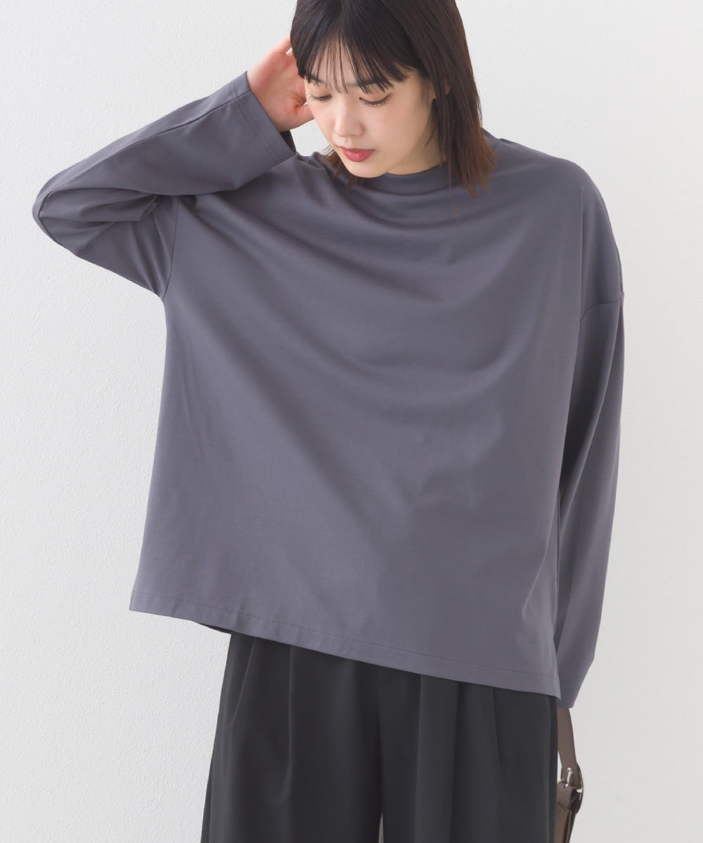 【e voi】モックネック長袖Tシャツ TEIJIN sorona 接触冷感【253W427EVO003】