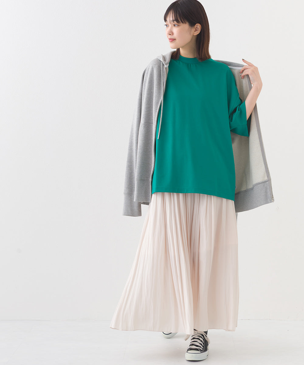 【e voi】シンプルルーズ半袖プルオーバーTシャツ TEIJIN sorona 接触冷感【253W427EVO002】