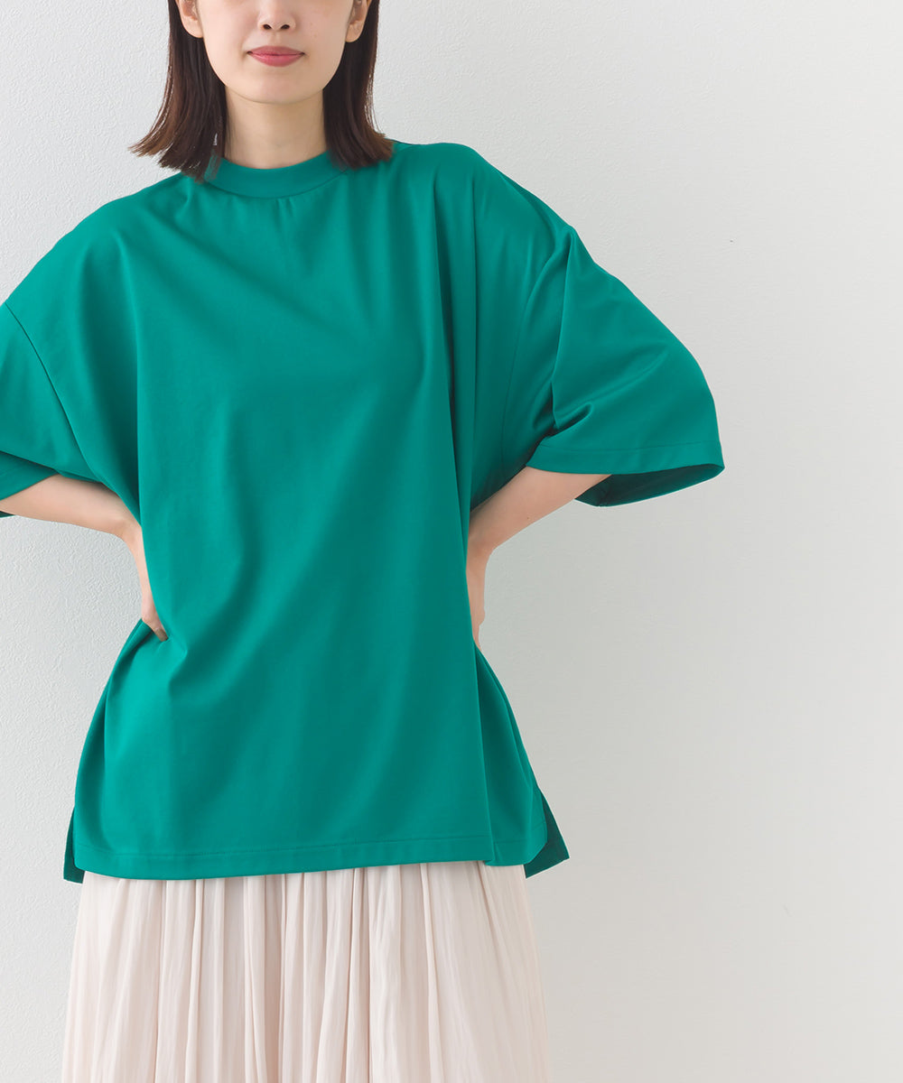【e voi】シンプルルーズ半袖プルオーバーTシャツ TEIJIN sorona 接触冷感【253W427EVO002】