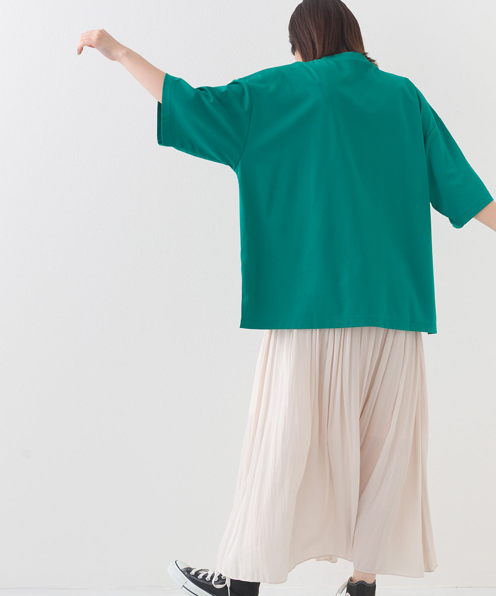 【e voi】シンプルルーズ半袖プルオーバーTシャツ TEIJIN sorona 接触冷感【253W427EVO002】