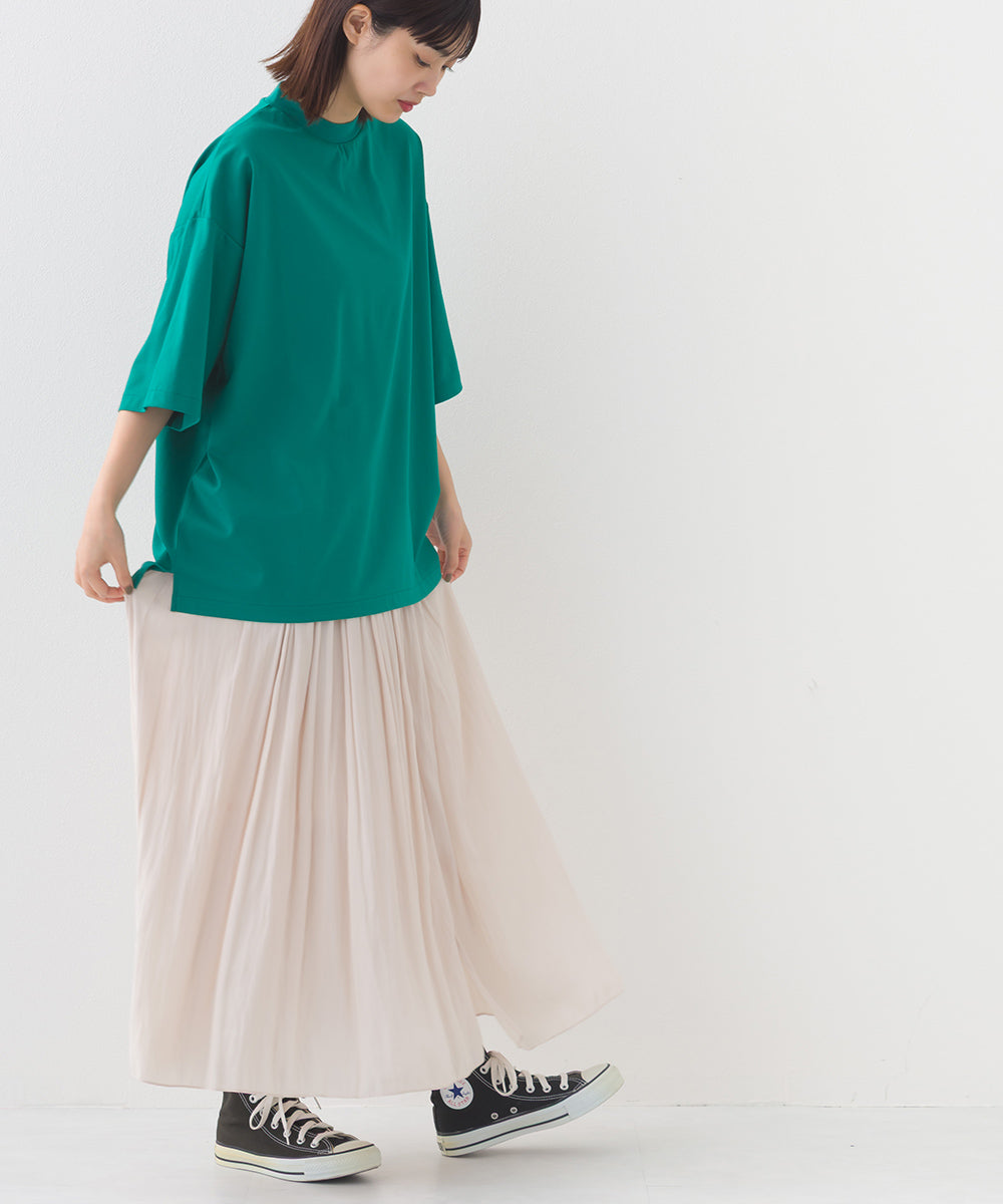 【e voi】シンプルルーズ半袖プルオーバーTシャツ TEIJIN sorona 接触冷感【253W427EVO002】
