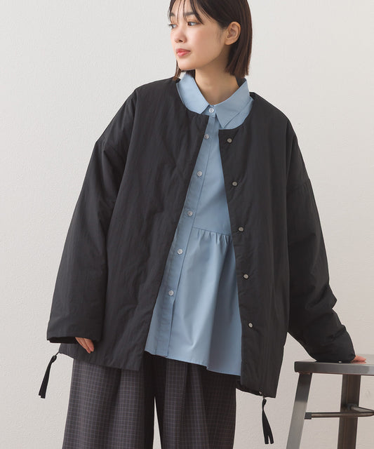 【OMNES】中綿ダウンステッチレスサイドZIPハーフコート【254W427OMN082】