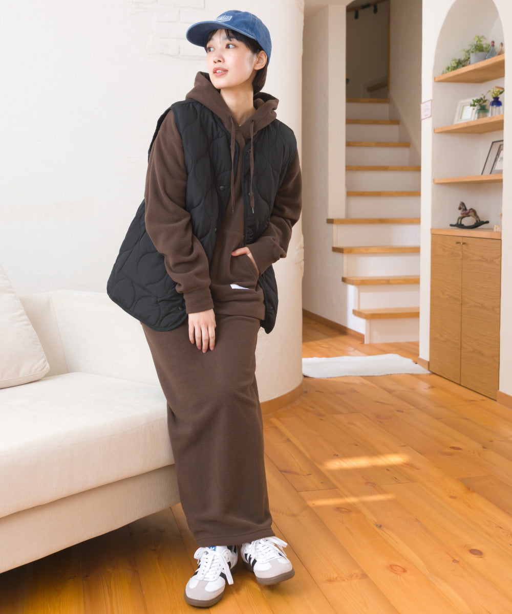 【DISCUS×OMNES】フリースプルオーバー長袖パーカー【254W430OMN094】