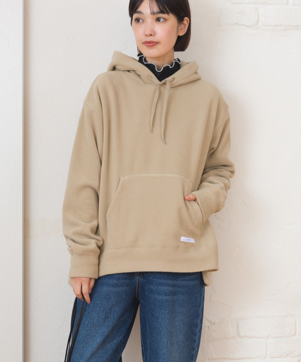 【DISCUS×OMNES】フリースプルオーバー長袖パーカー【254W430OMN094】