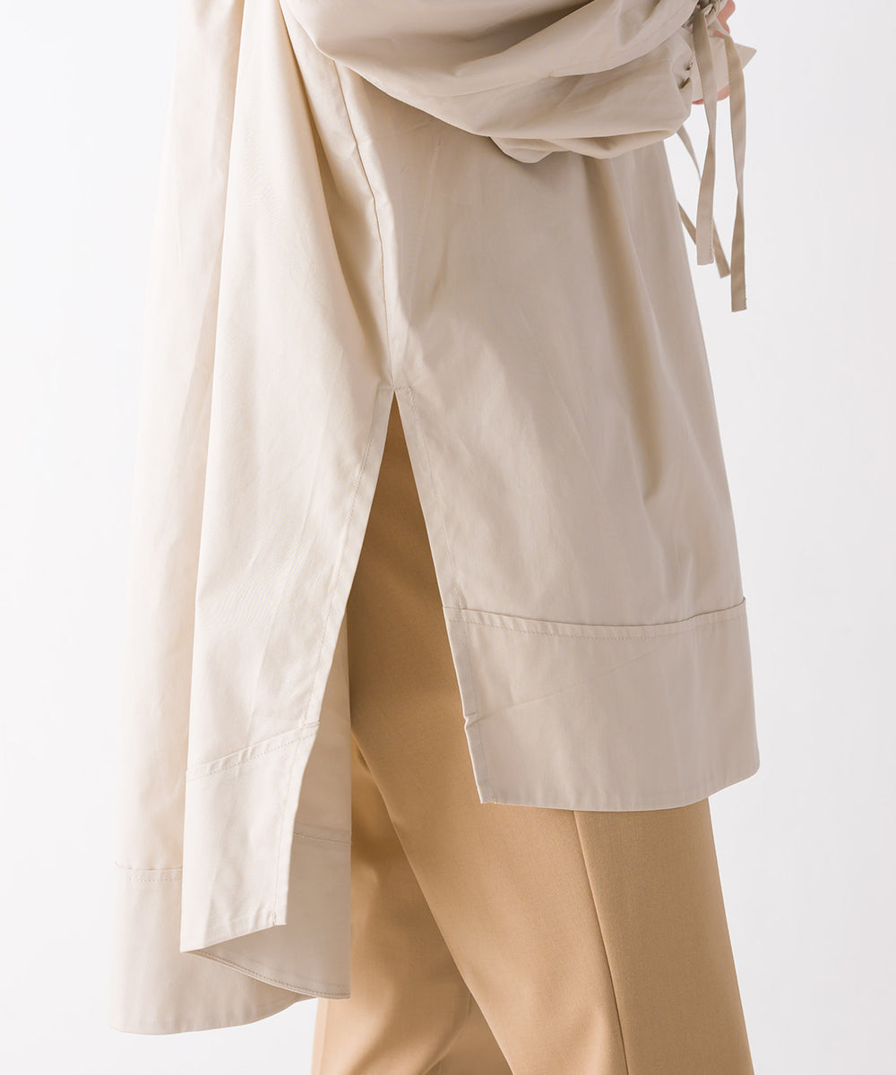 【OMNES Supremo】タイプライター袖リボンビッグシャツ【3321-4090】