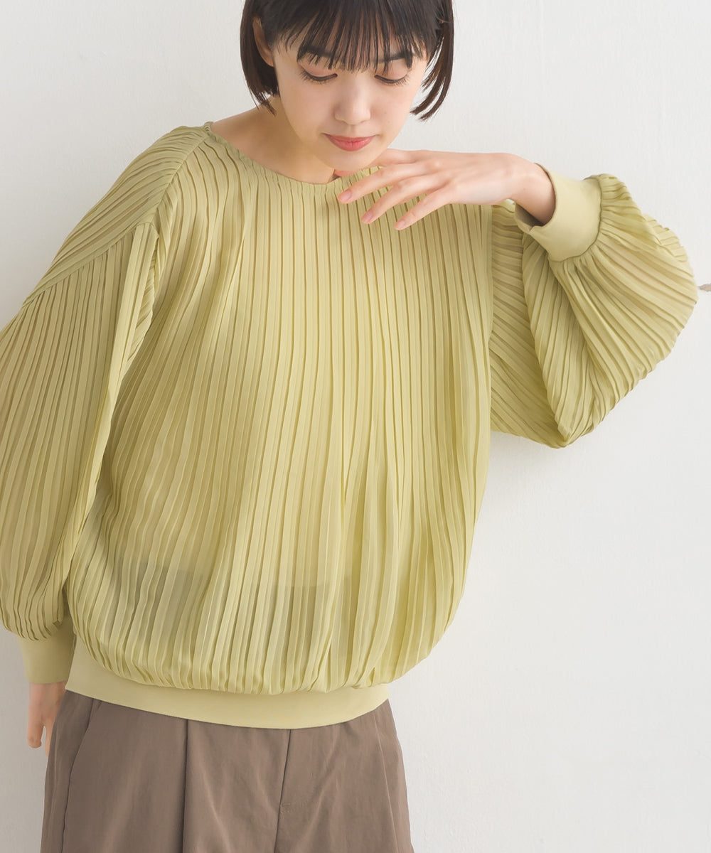 【OMNES Supremo】シフォンプリーツプルオーバー【3321-4063】