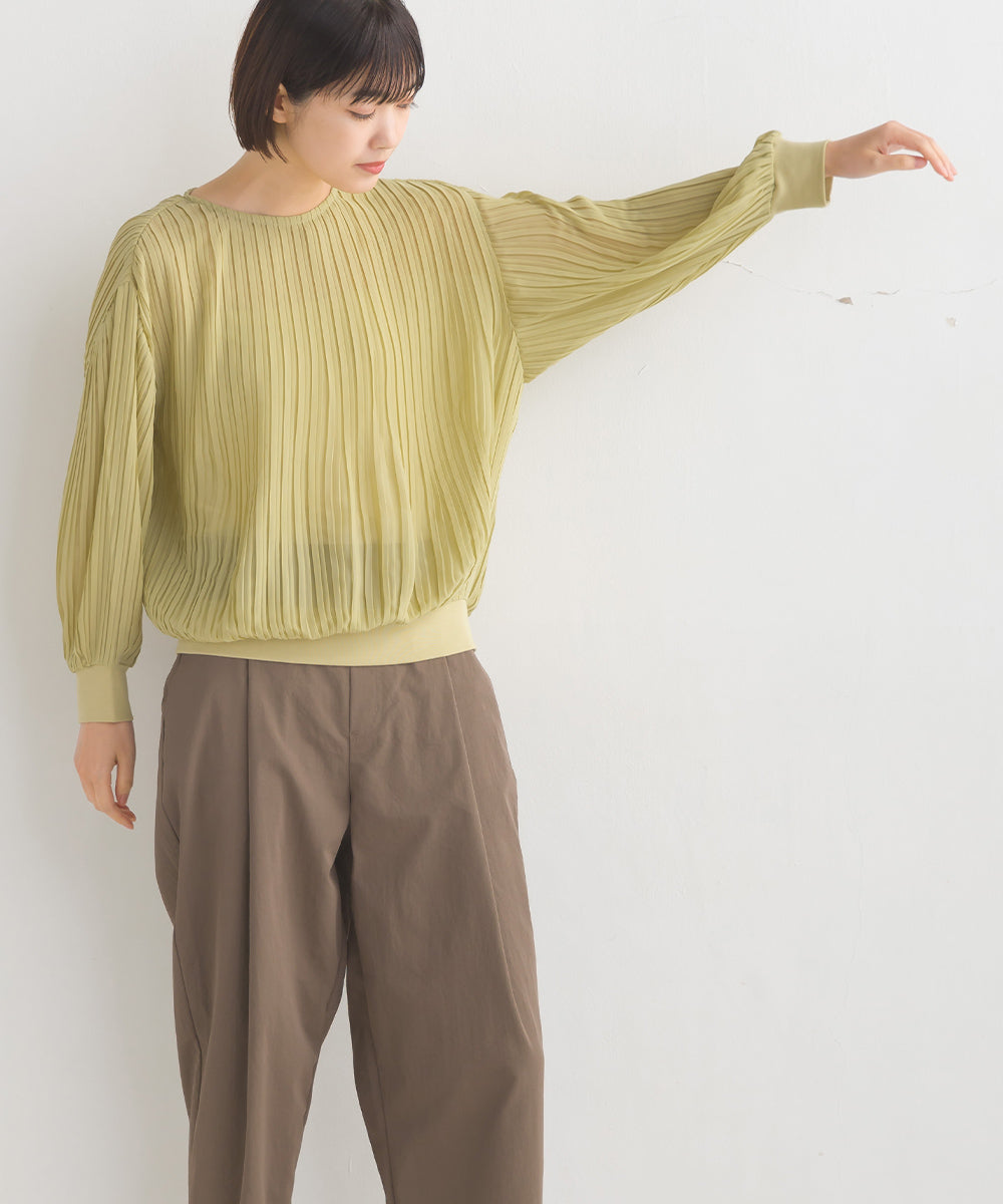 【OMNES Supremo】シフォンプリーツプルオーバー【3321-4063】