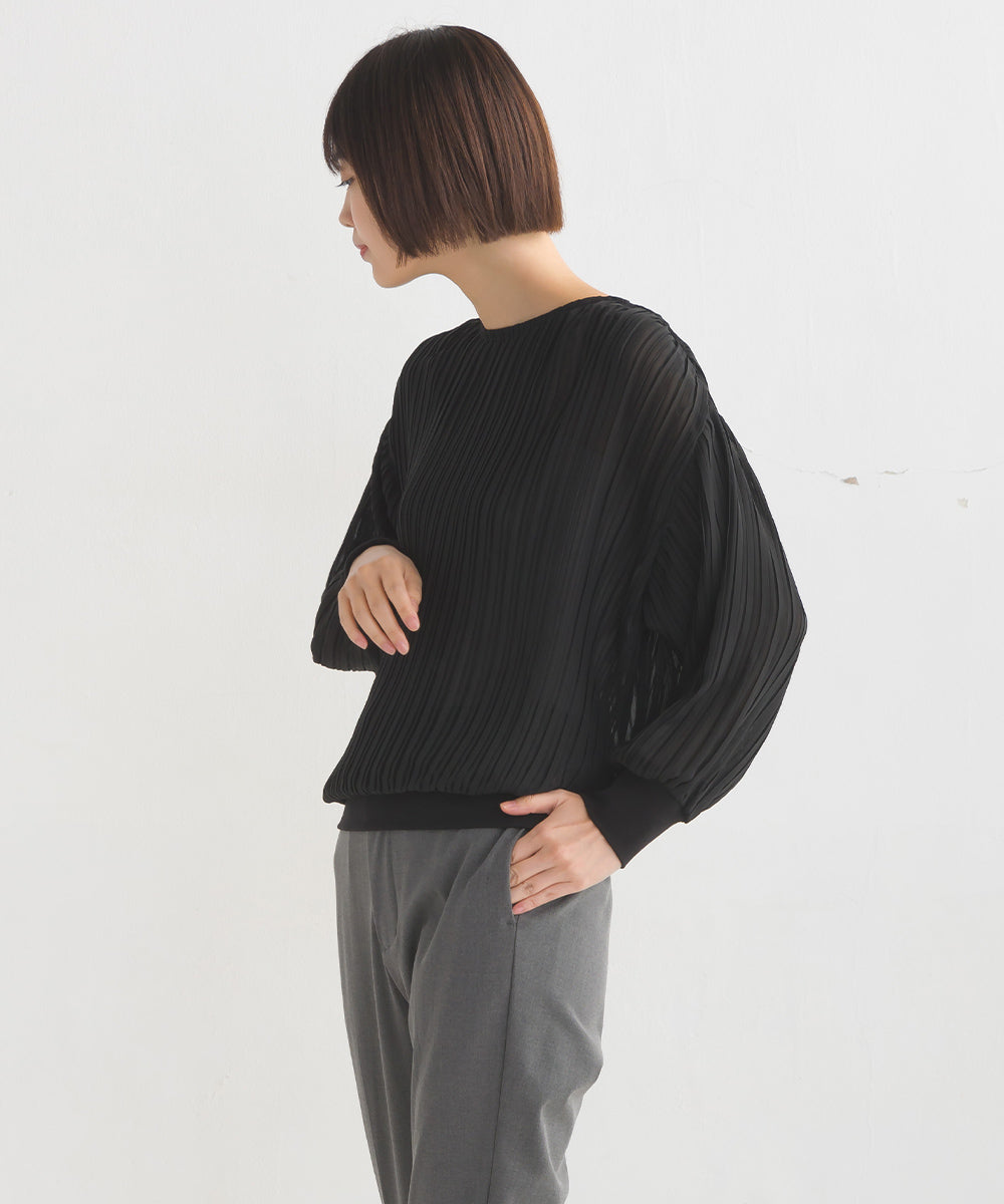【OMNES Supremo】シフォンプリーツプルオーバー【3321-4063】