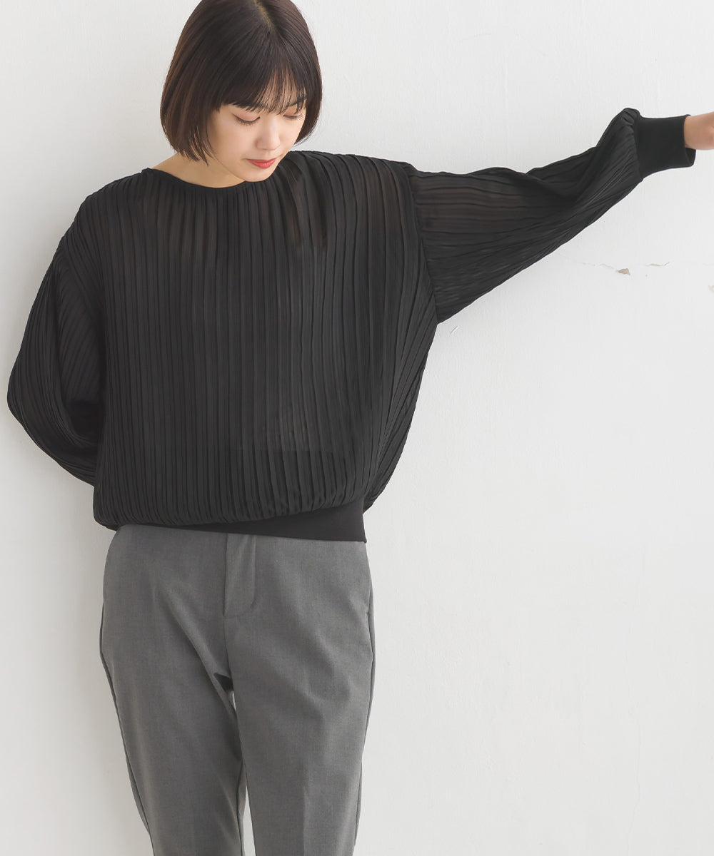 【OMNES Supremo】シフォンプリーツプルオーバー【3321-4063】