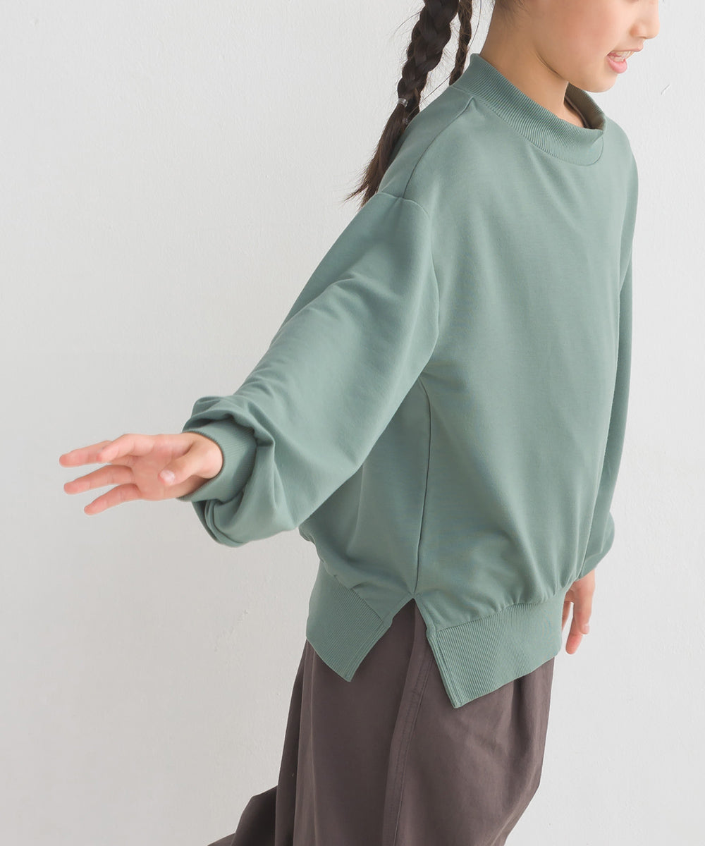 【OMNES PURPLE LABEL】キッズ+3℃蓄熱ストレッチ ワンポイント刺繍 長袖トレーナー【6123-5447】