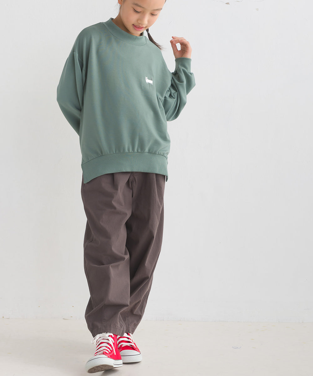 【OMNES PURPLE LABEL】キッズ+3℃蓄熱ストレッチ ワンポイント刺繍 長袖トレーナー【6123-5447】