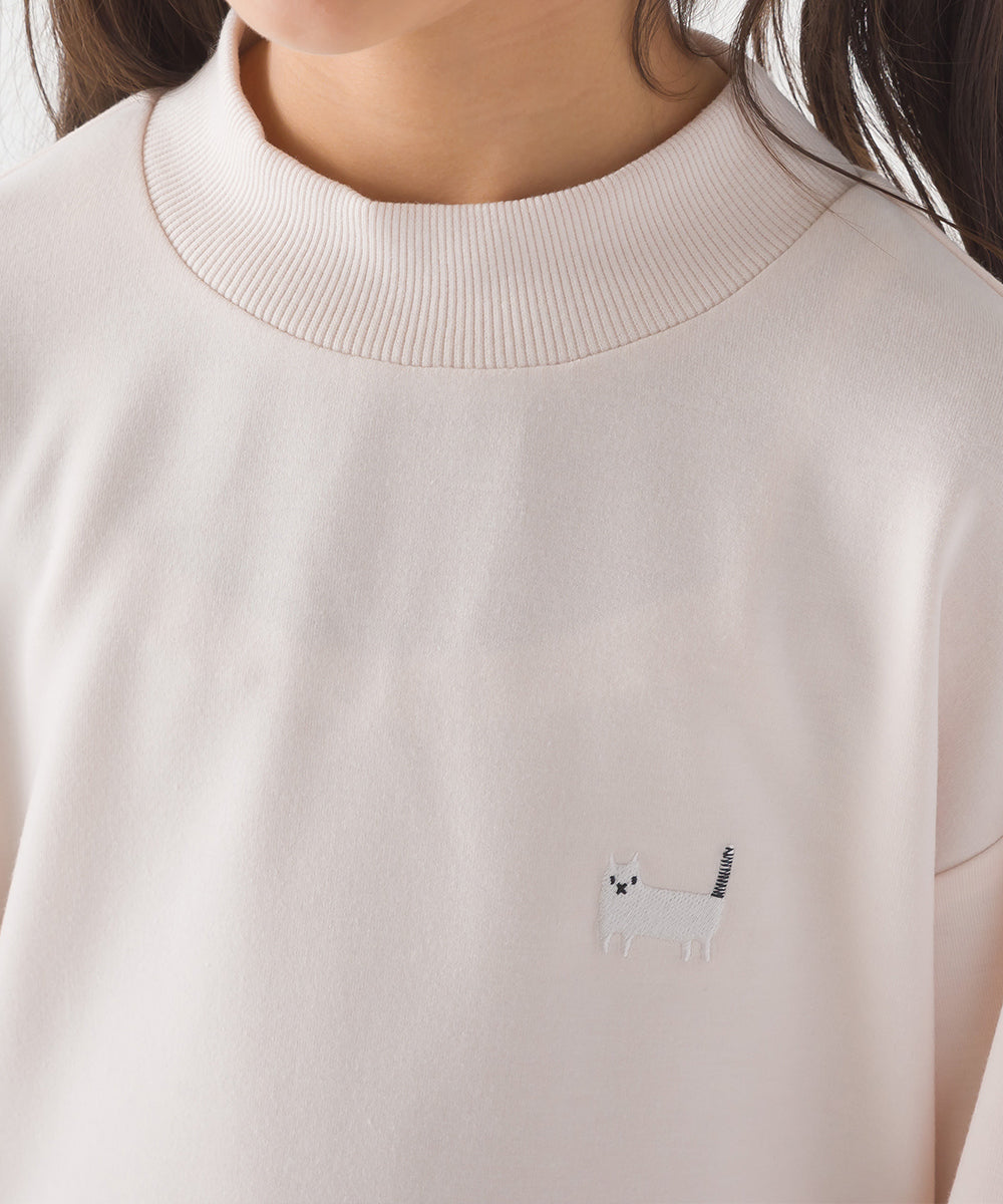 【OMNES PURPLE LABEL】キッズ+3℃蓄熱ストレッチ ワンポイント刺繍 長袖トレーナー【6123-5447】