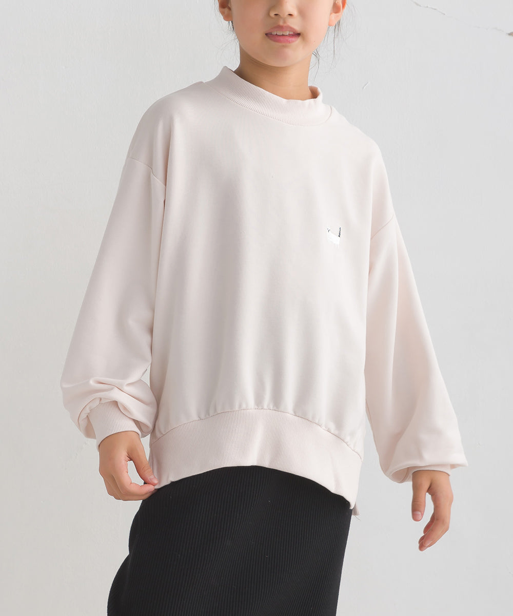 【OMNES PURPLE LABEL】キッズ+3℃蓄熱ストレッチ ワンポイント刺繍 長袖トレーナー【6123-5447】