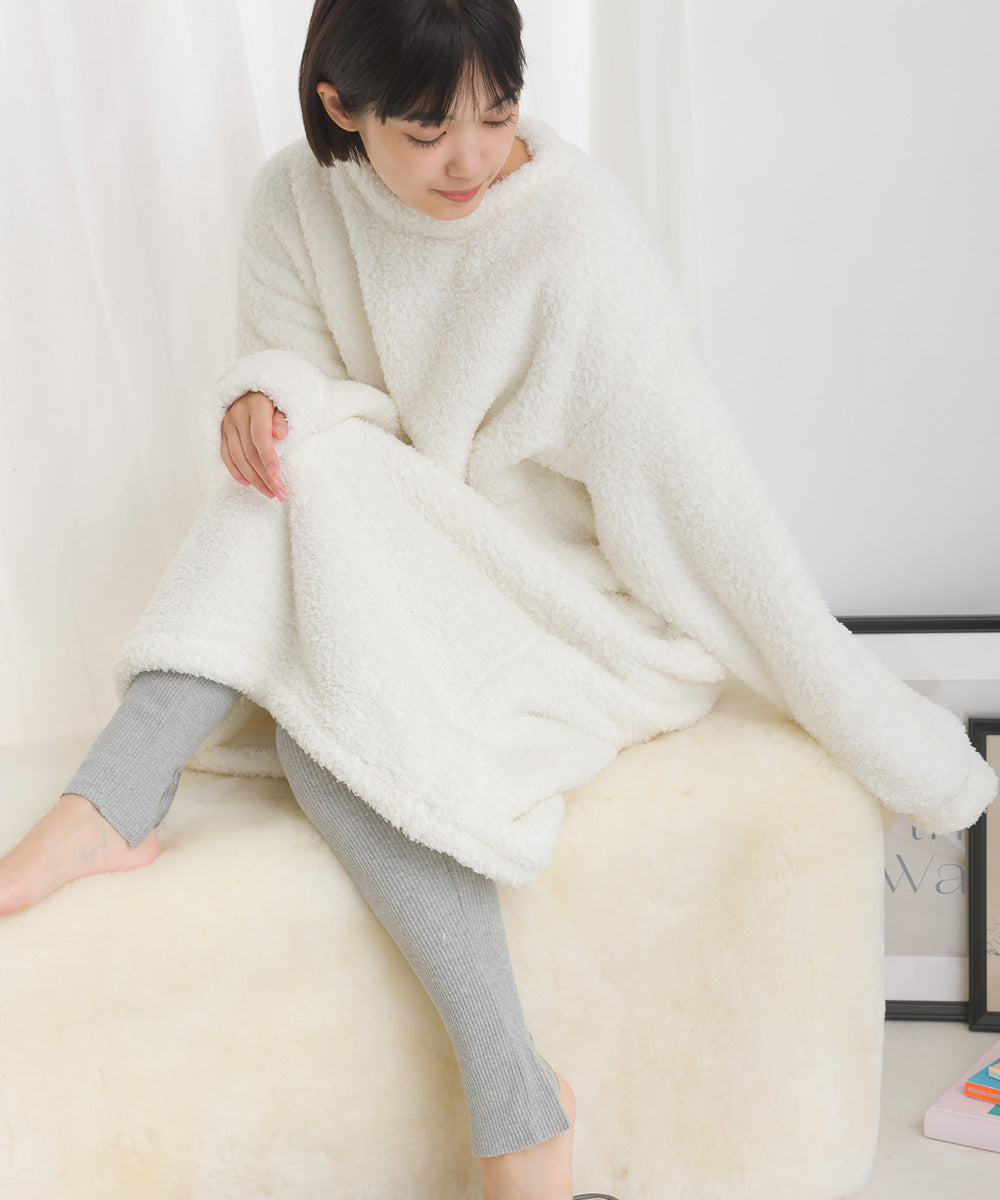 【OMNES PURPLE LABEL】あったかふわシャギー 長袖ワンピース【6123-9108】