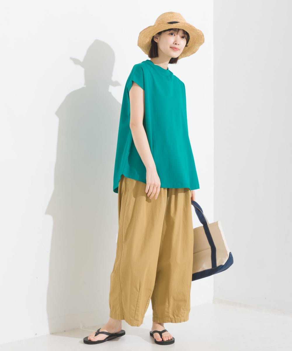 【OMNES PURPLE LABEL】コットンベア天竺 ボトルネックAラインプルオーバー【6124-5496】