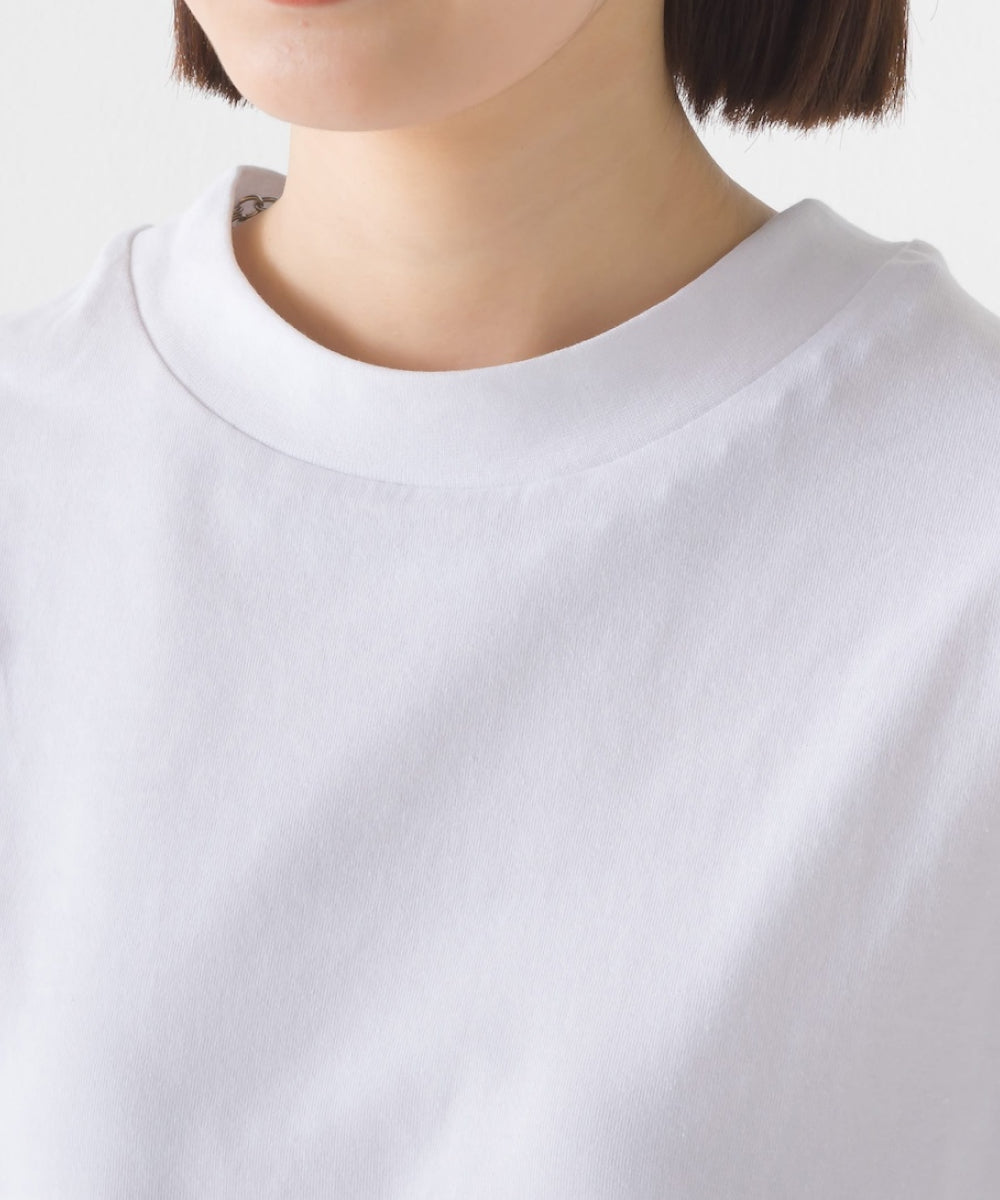 【OMNES PURPLE LABEL】コットンベア天竺 ボトルネックAラインプルオーバー【6124-5496】