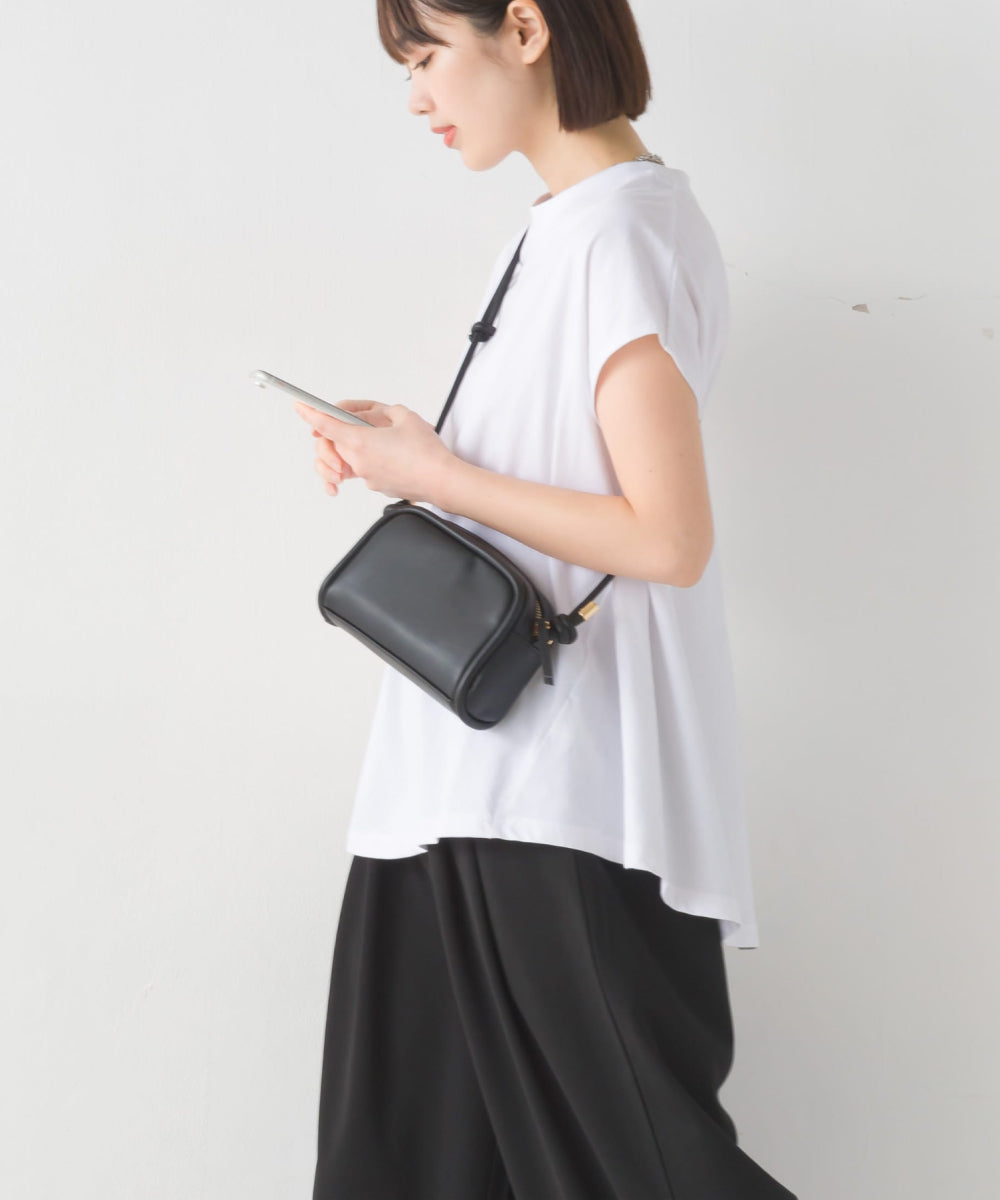 【OMNES PURPLE LABEL】コットンベア天竺 ボトルネックAラインプルオーバー【6124-5496】