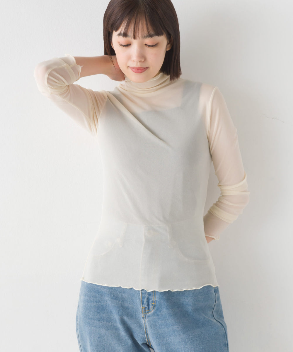 【OMNES PURPLE LABEL】コットンベア天竺 チラ見え防止スクエアネックタンクトップ【6124-5498】