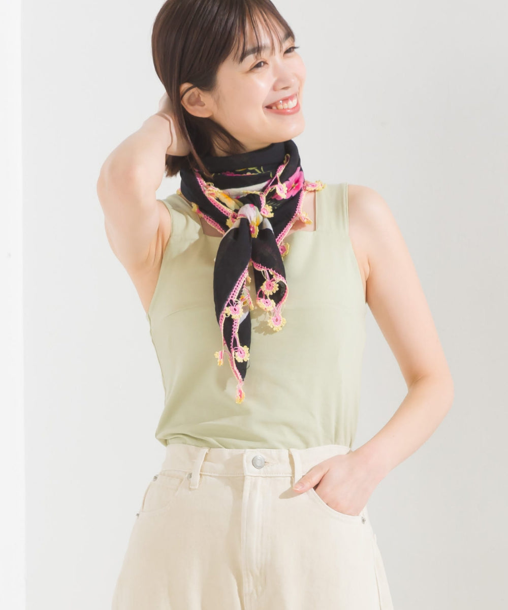 【OMNES PURPLE LABEL】コットンベア天竺 チラ見え防止スクエアネックタンクトップ【6124-5498】