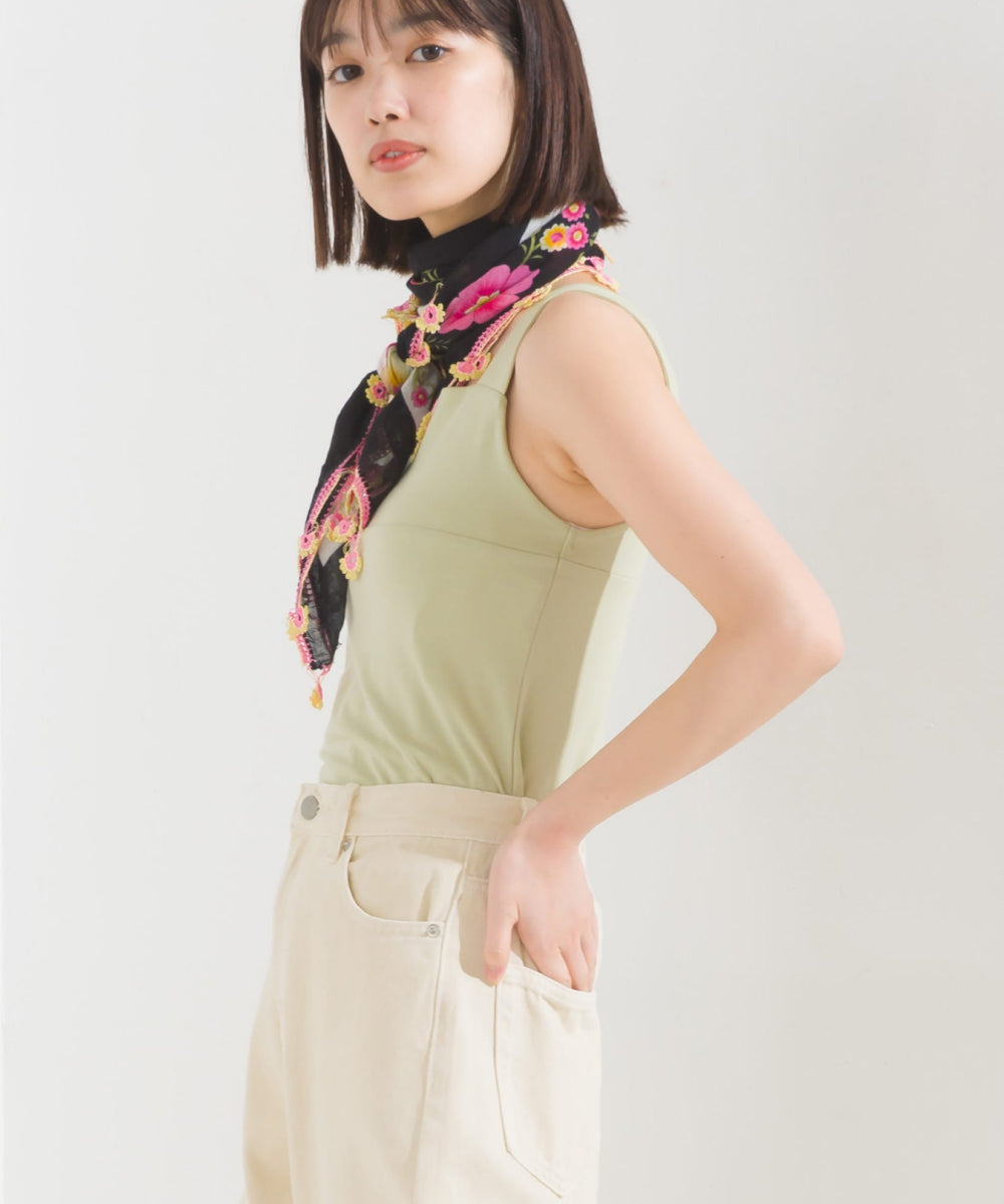 【OMNES PURPLE LABEL】コットンベア天竺 チラ見え防止スクエアネックタンクトップ【6124-5498】
