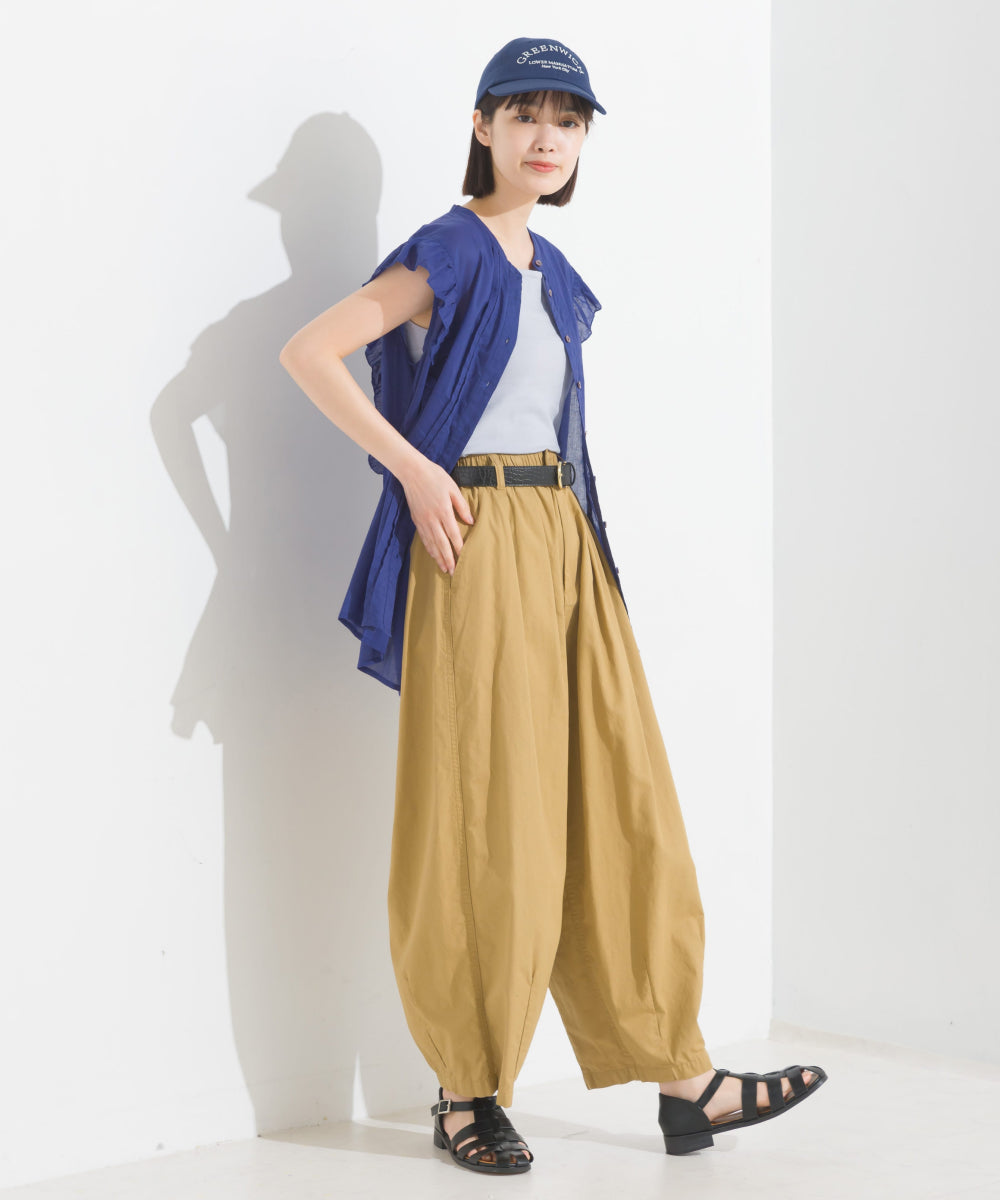 【OMNES PURPLE LABEL】コットンベア天竺 チラ見え防止スクエアネックタンクトップ【6124-5498】