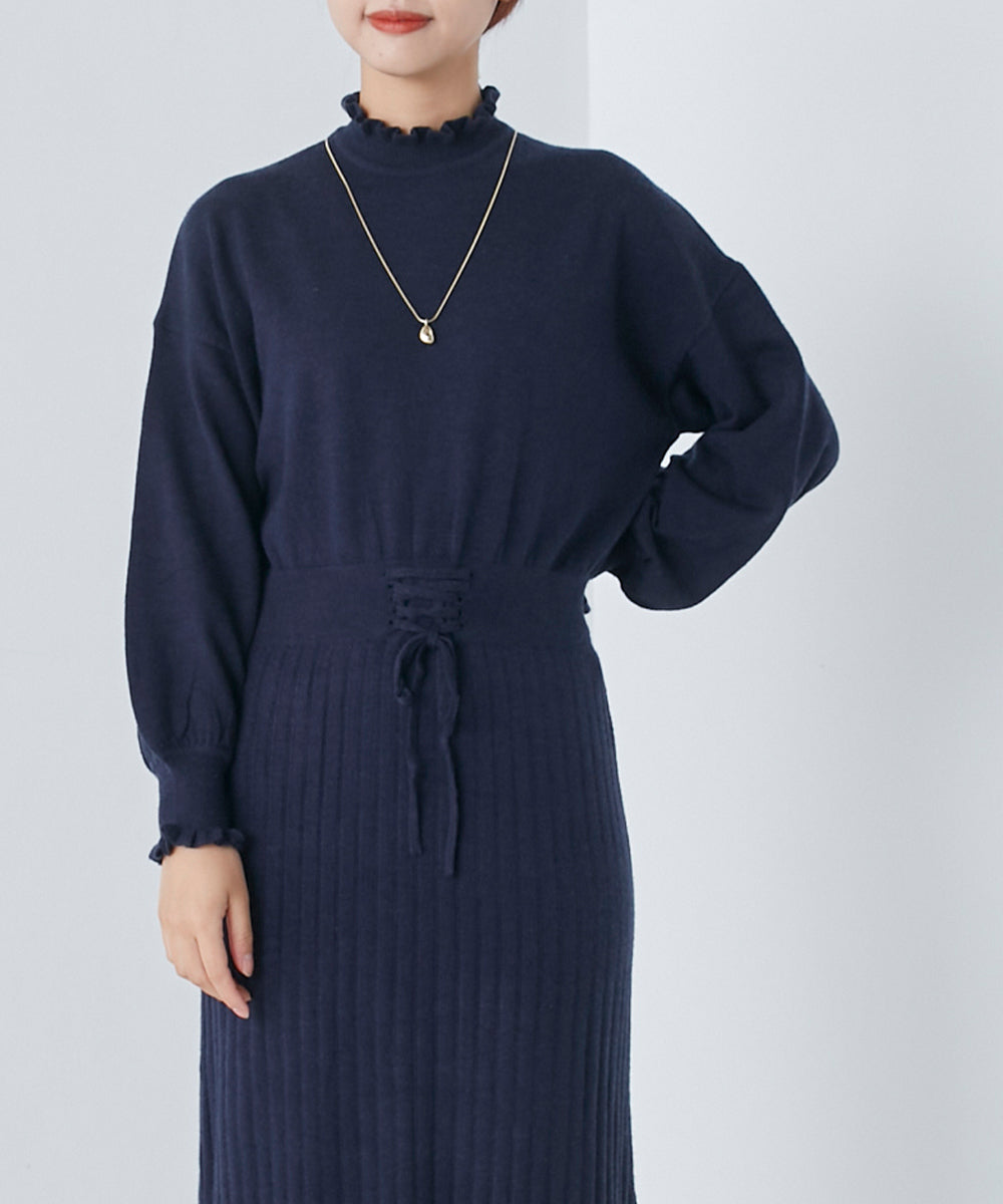 【marle】RN フリルセットアップ風ニットワンピース【7119-6017】