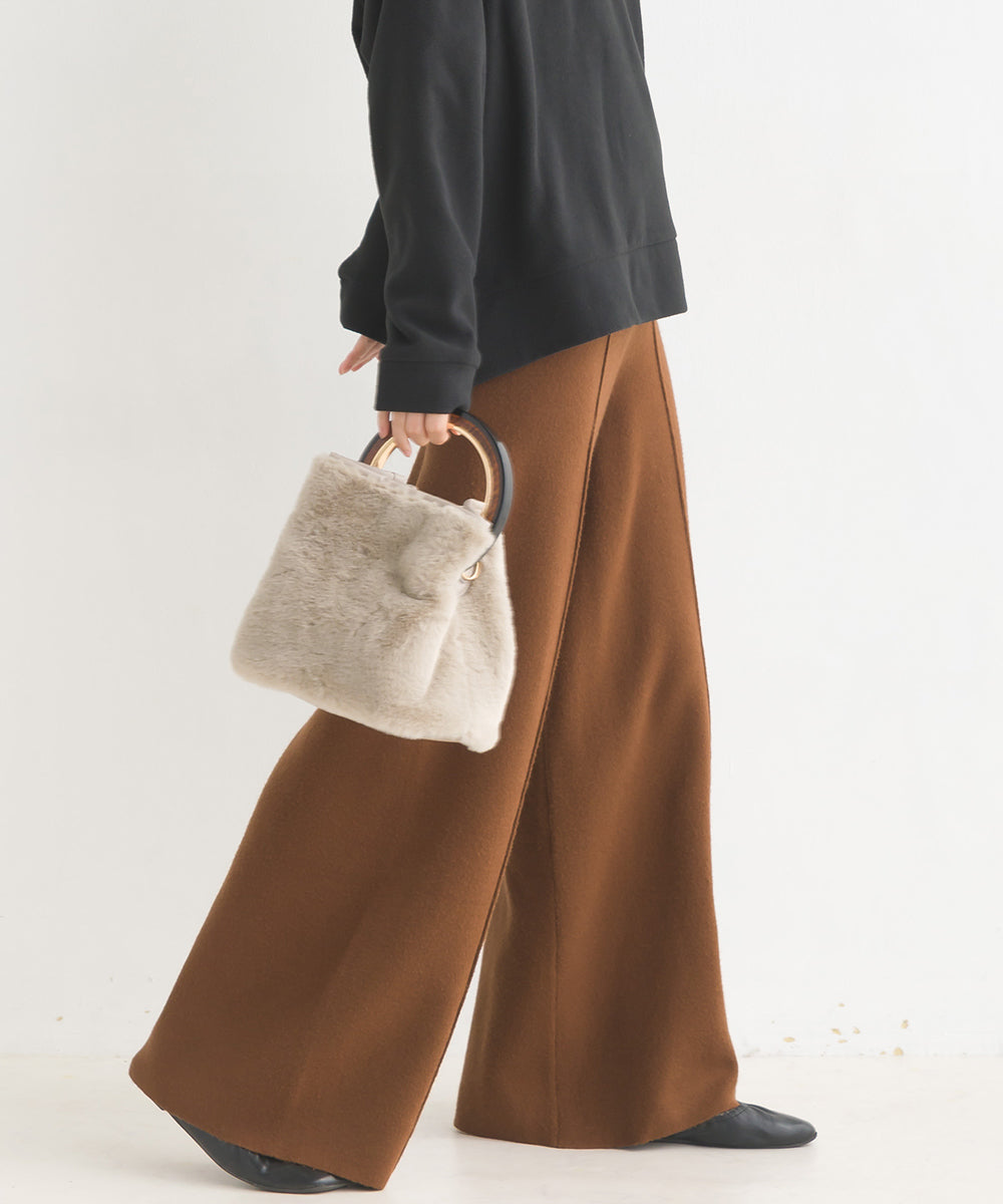 【OMNES Another Edition】レーヨンナイロンニット ワイドパンツ【7120-2019】