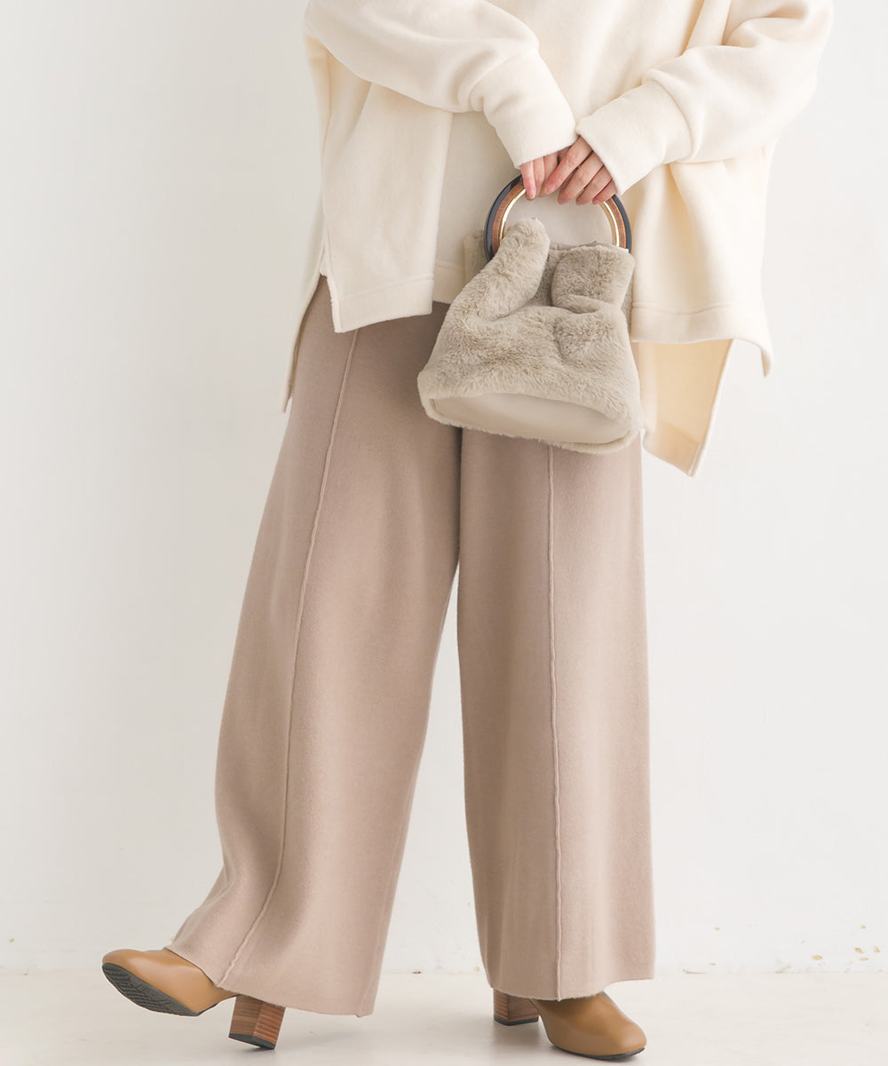 【OMNES Another Edition】レーヨンナイロンニット ワイドパンツ【7120-2019】