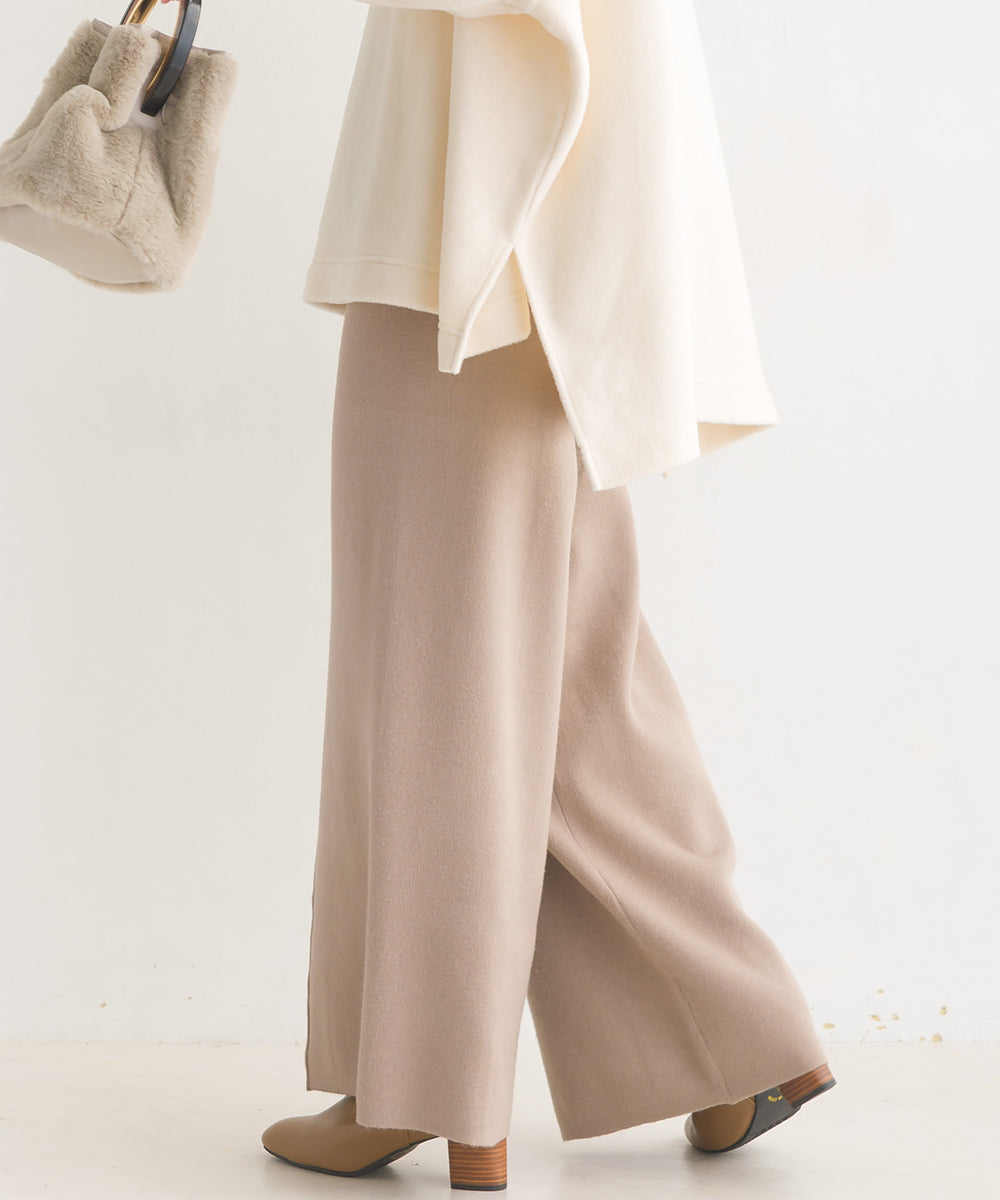 【OMNES Another Edition】レーヨンナイロンニット ワイドパンツ【7120-2019】