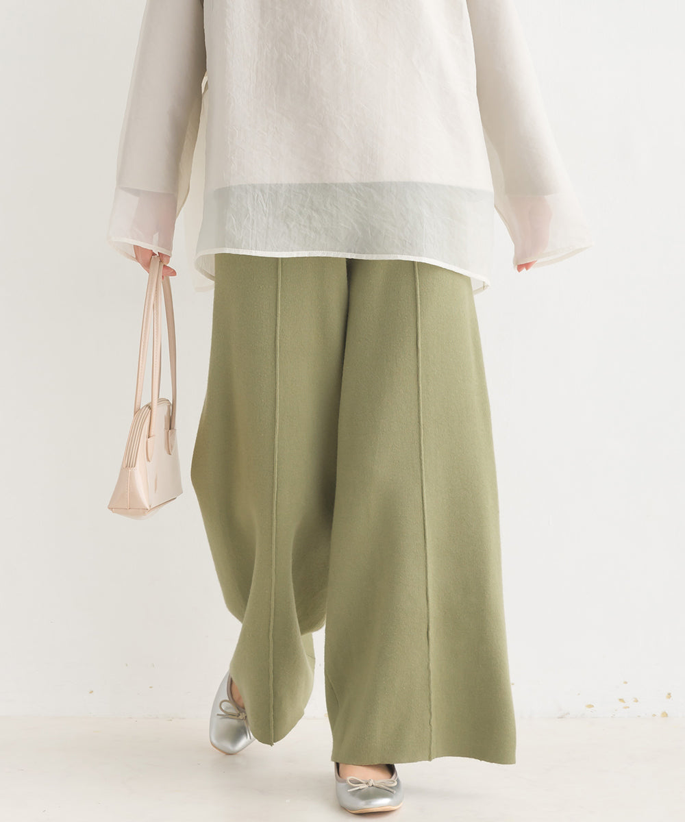 【OMNES Another Edition】レーヨンナイロンニット ワイドパンツ【7120-2019】