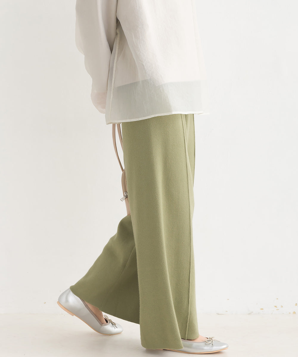 【OMNES Another Edition】レーヨンナイロンニット ワイドパンツ【7120-2019】