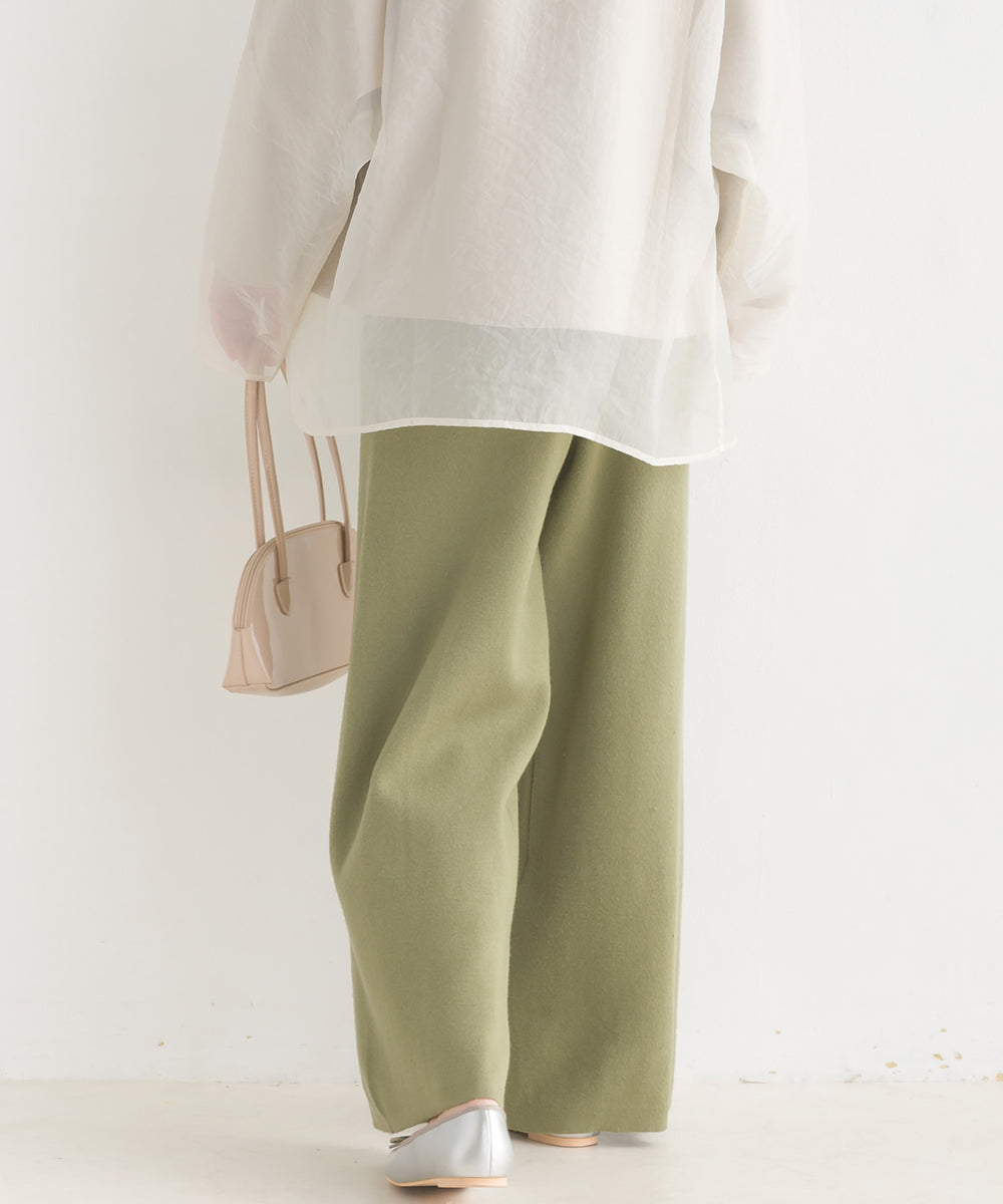 【OMNES Another Edition】レーヨンナイロンニット ワイドパンツ【7120-2019】