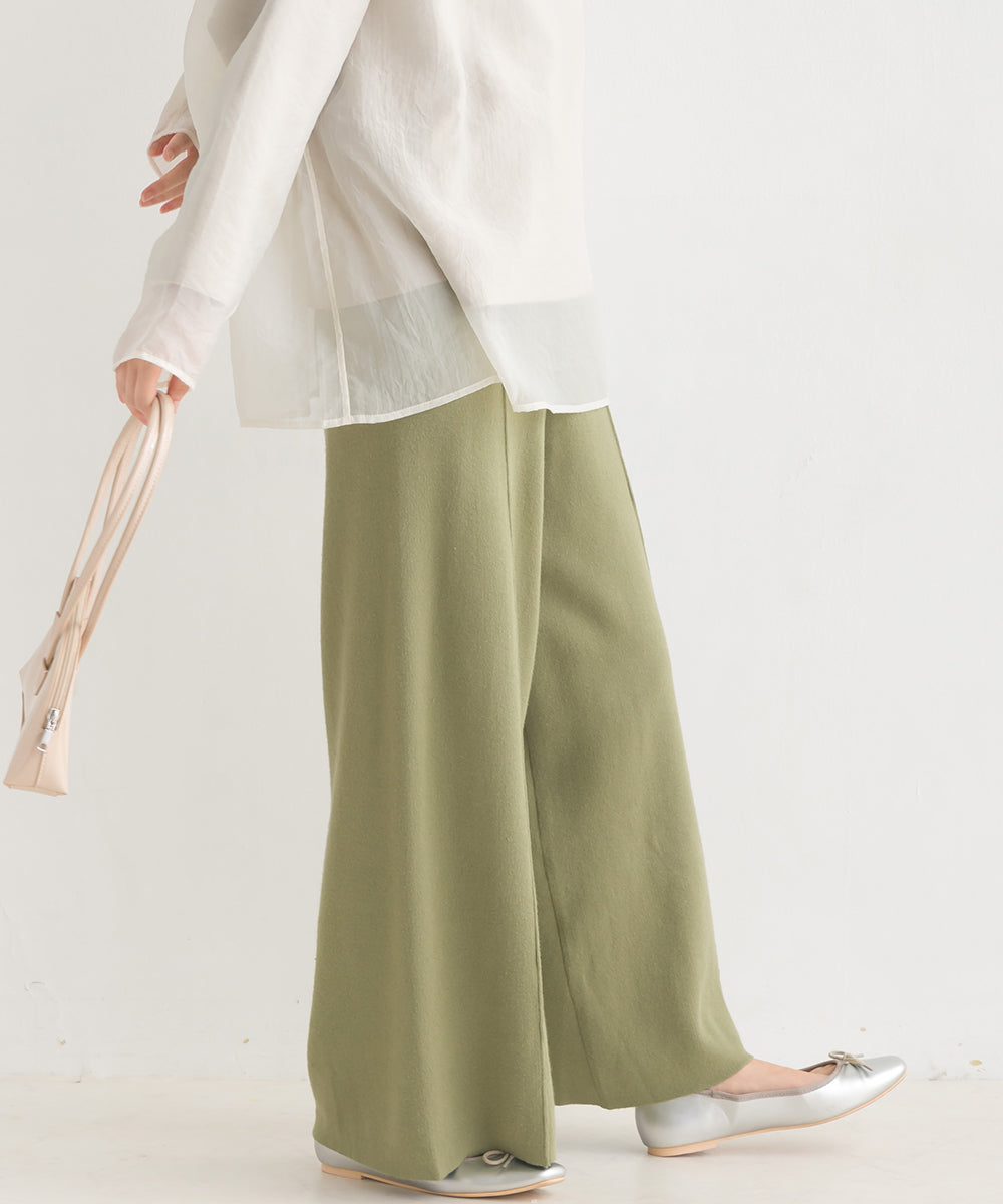 【OMNES Another Edition】レーヨンナイロンニット ワイドパンツ【7120-2019】