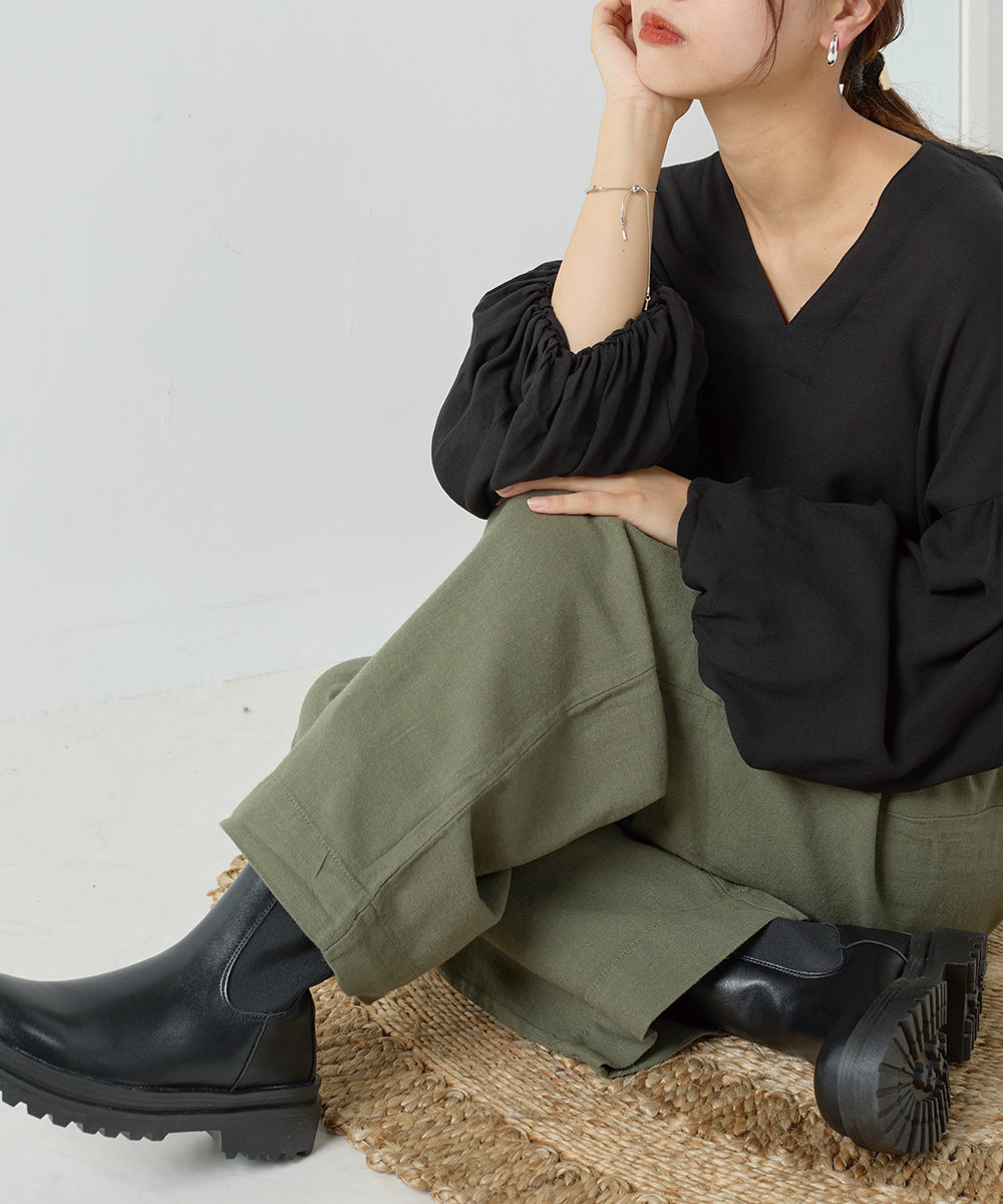 【OMNES Another Edition】綿麻レーヨン ワイドゆるパンツ【7120-2023】