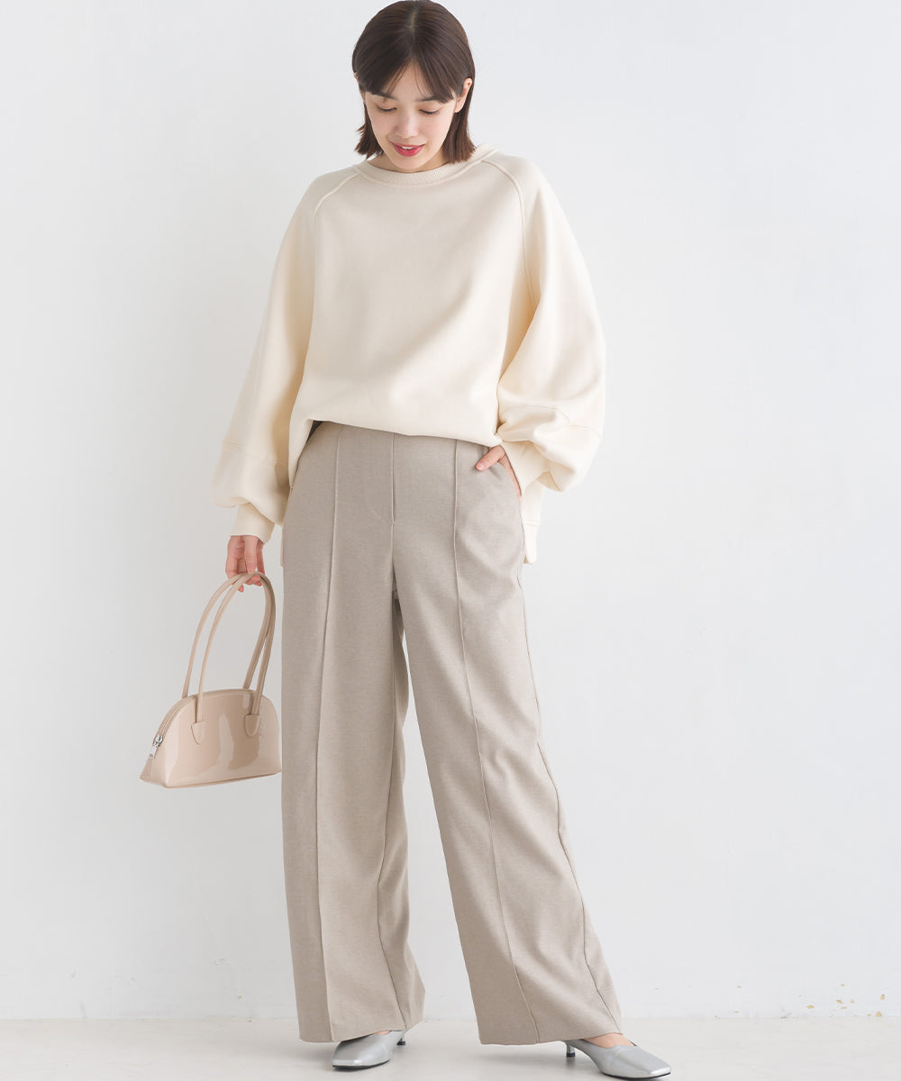 【OMNES Another Edition】ストレッチカチオン センタープレスワイドパンツ【7120-2029】