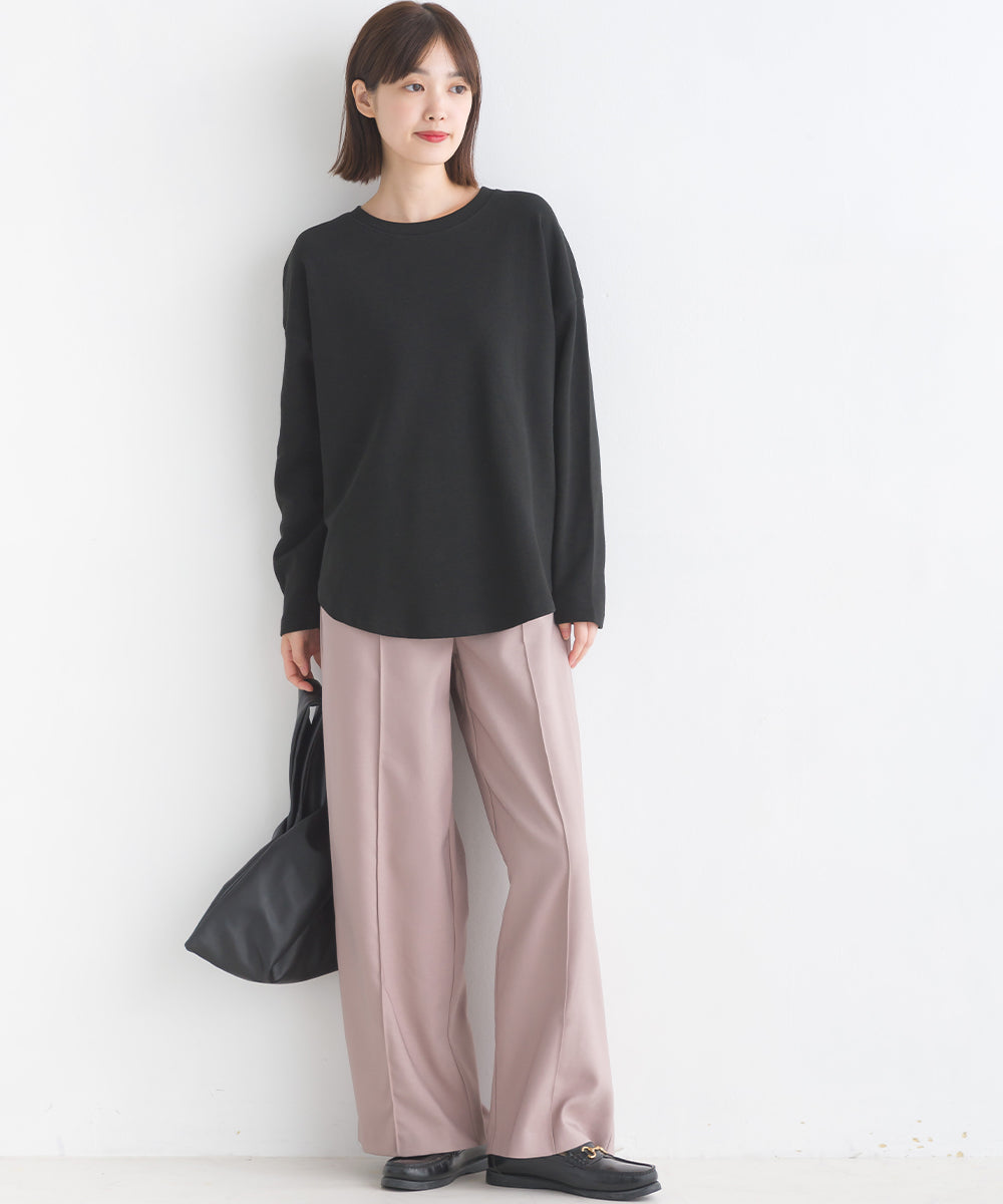 【OMNES Another Edition】ストレッチカチオン センタープレスワイドパンツ【7120-2029】