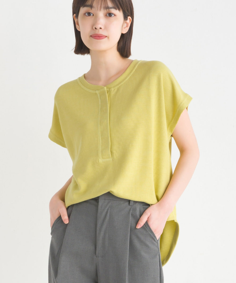 【OMNES Another Edition】ベアワッフルヘンリーネックトップス【7120-5055】