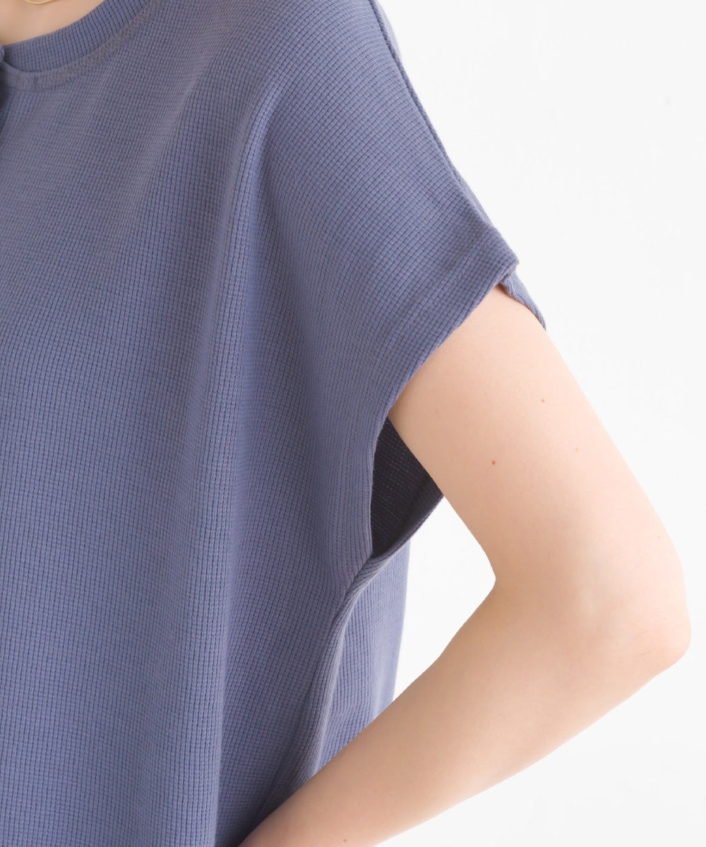 【OMNES Another Edition】ベアワッフルヘンリーネックトップス【7120-5055】