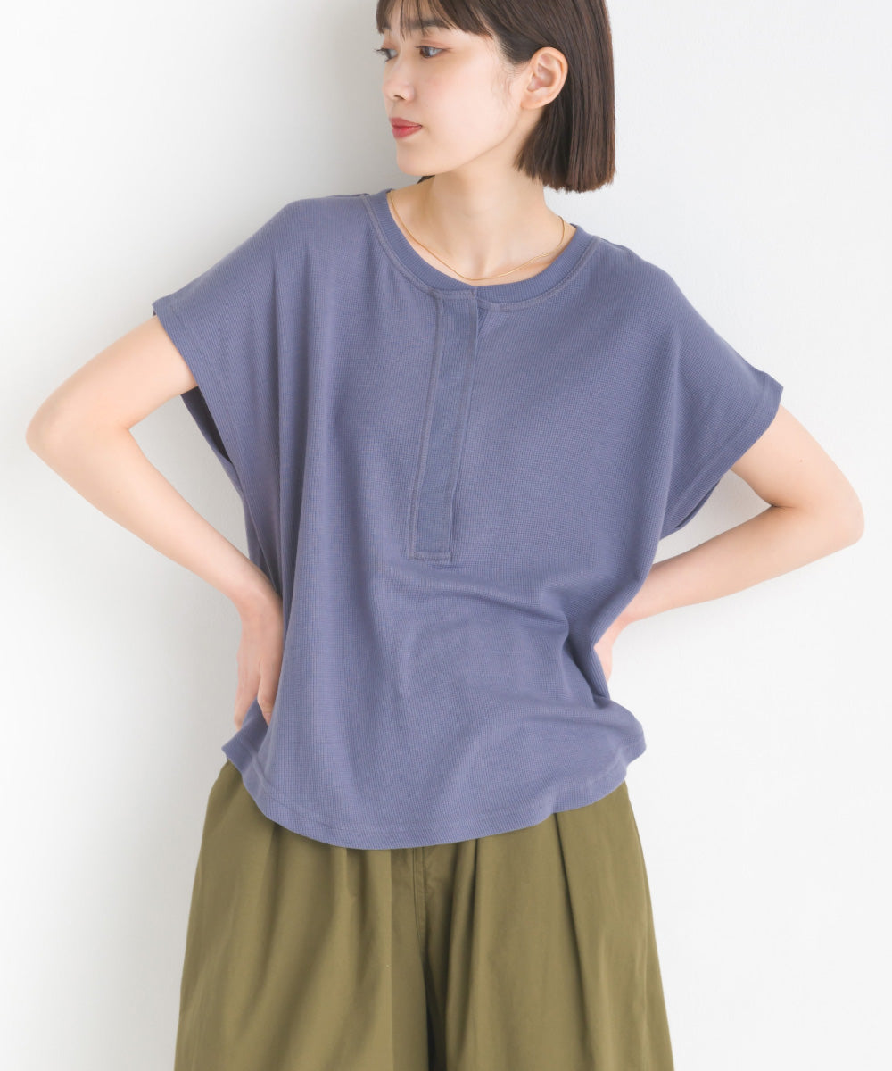 【OMNES Another Edition】ベアワッフルヘンリーネックトップス【7120-5055】