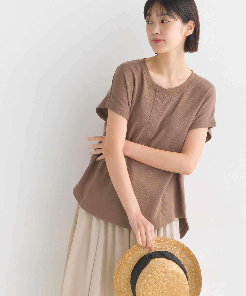 【OMNES Another Edition】ベアワッフルヘンリーネックトップス【7120-5055】